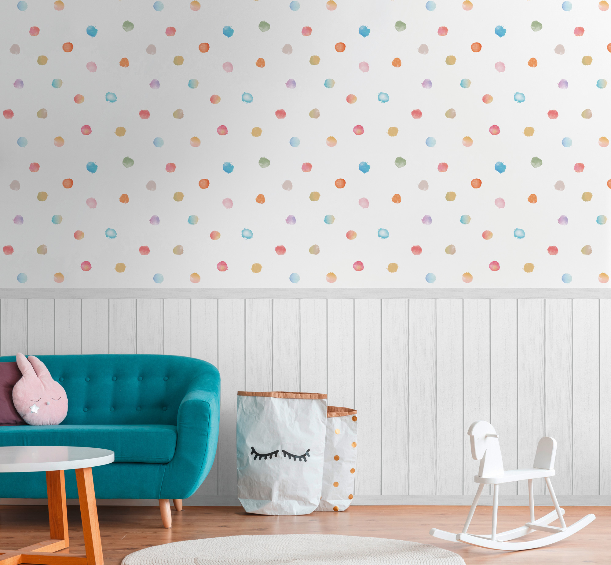 AS Vliestapete Wallpanel grau Punkte 398141