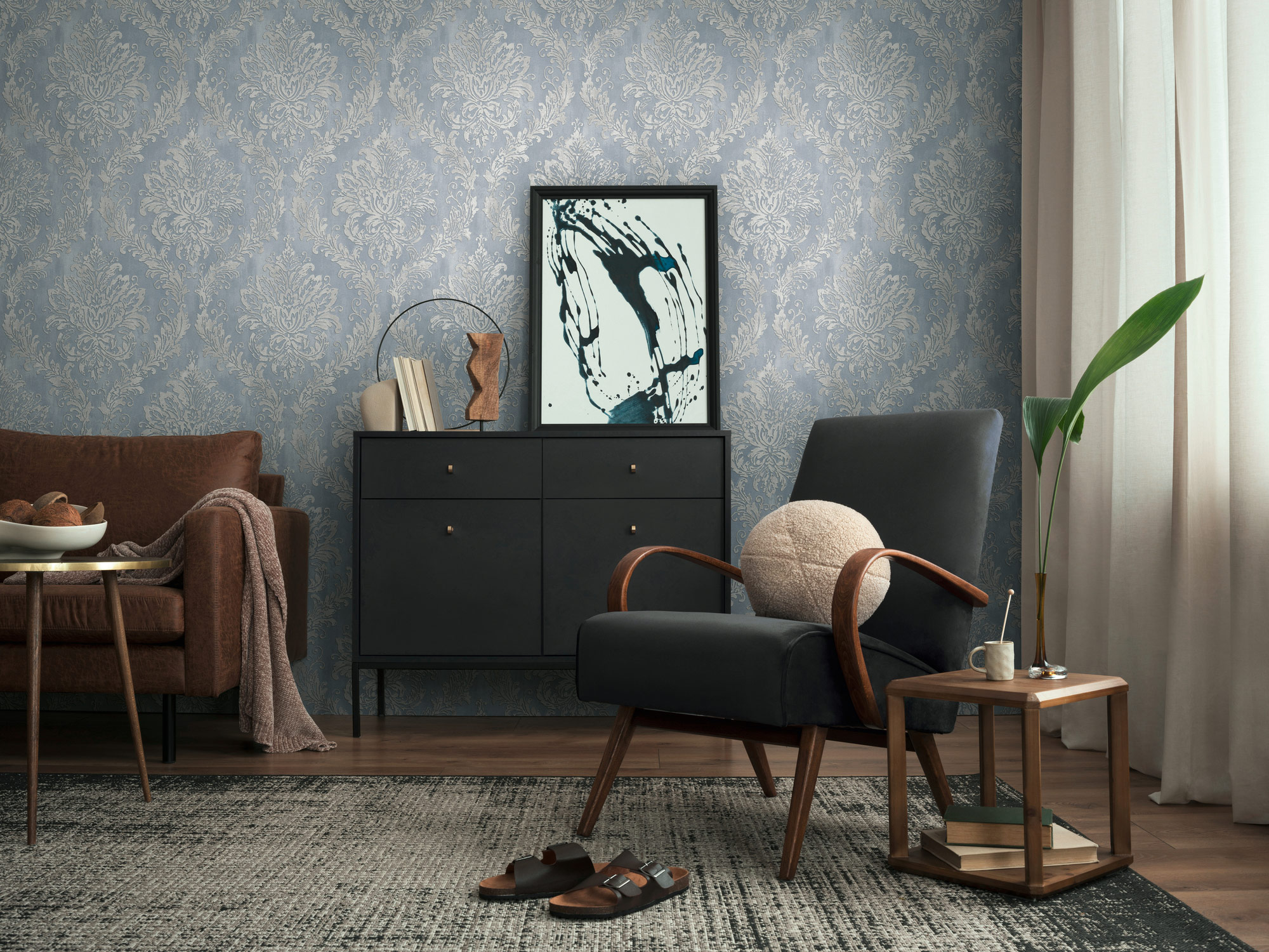 AS Vliestapete History of Art 2 Ornament Blau 790491