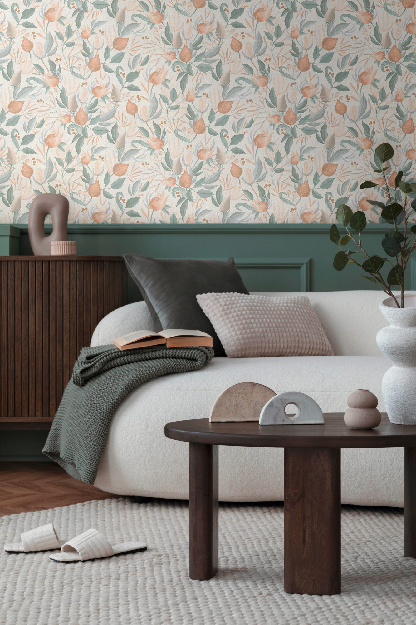 AS Vliestapete CosmoLiving Floral Creme 790624