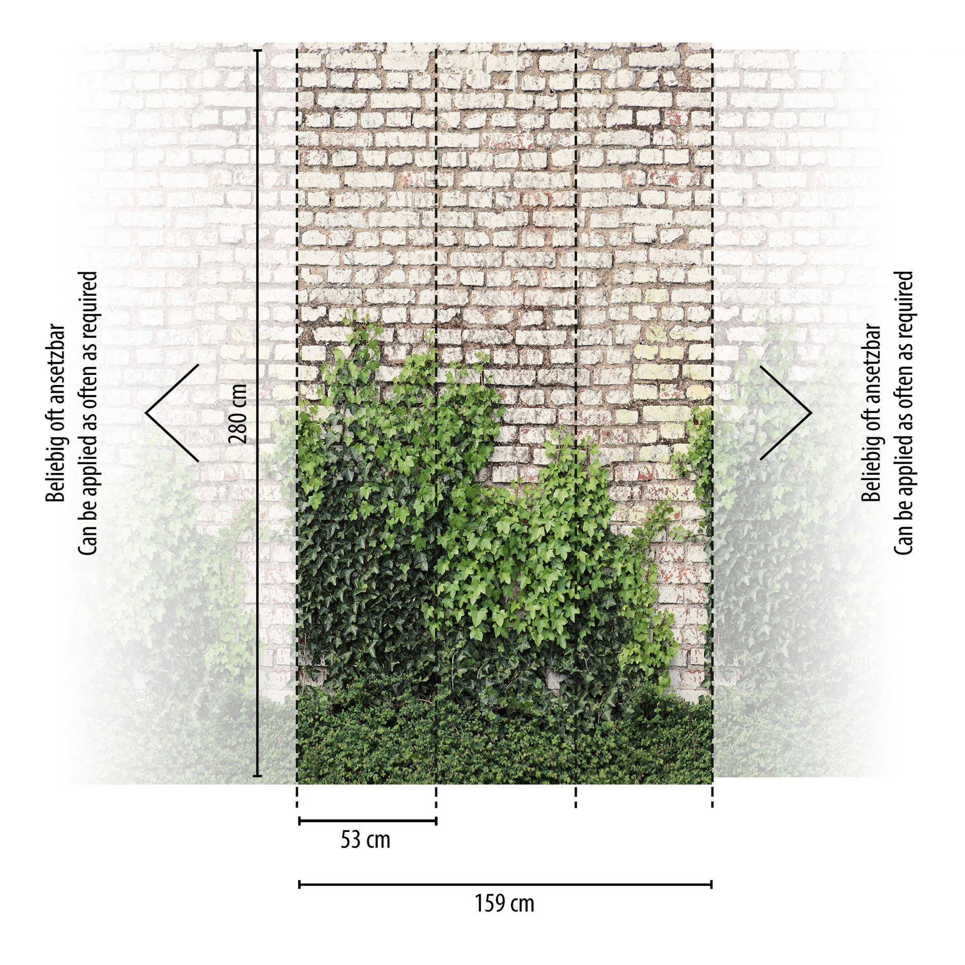 AS Fototapete The Wall 4 Blätterranken Braun 792268
