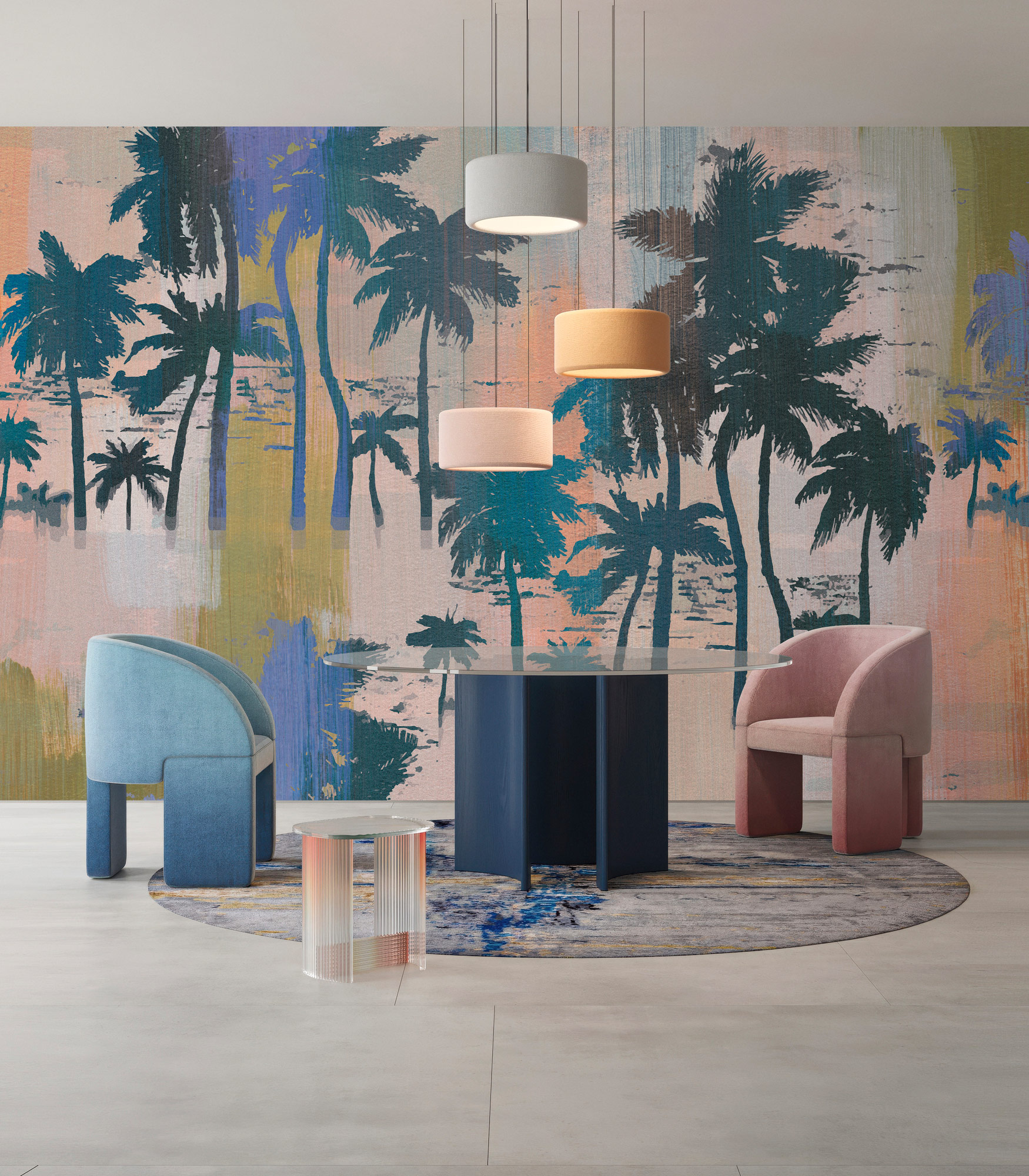 AS Fototapete Walls by Patel 5 Palmen Blau DD134939