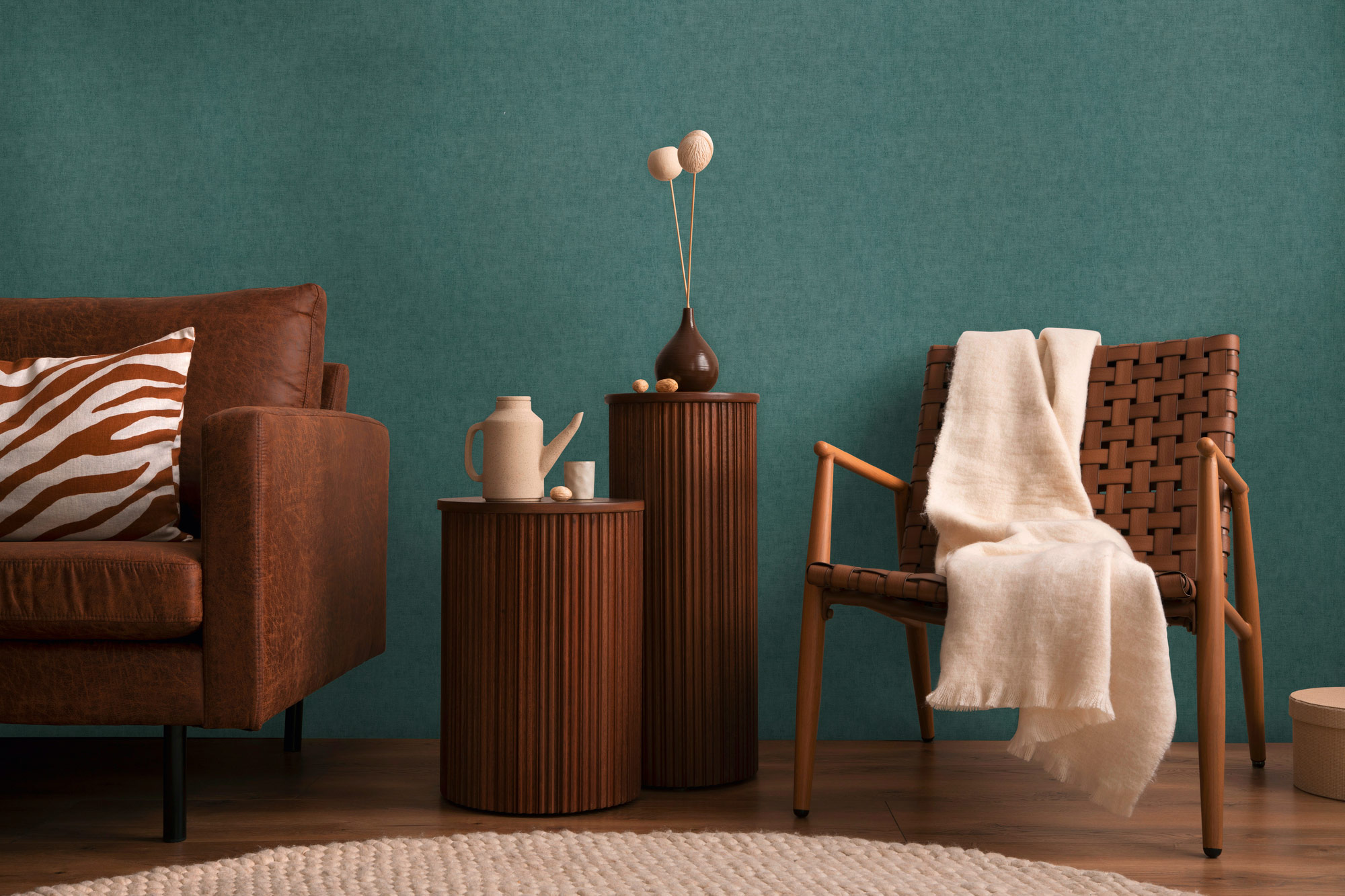 AS Vliestapete CosmoLiving Uni Grün 791103