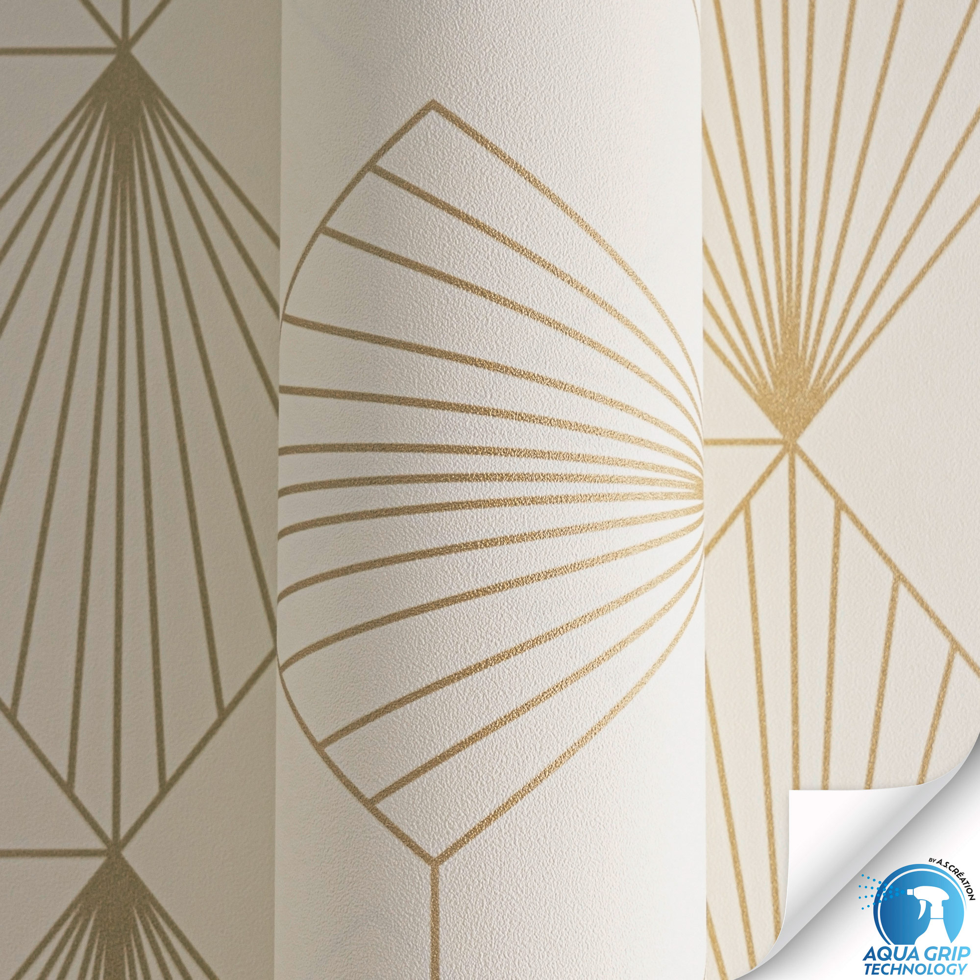 AS Vliestapete WOW Designdrop Art Deco Tapete Creme 784941