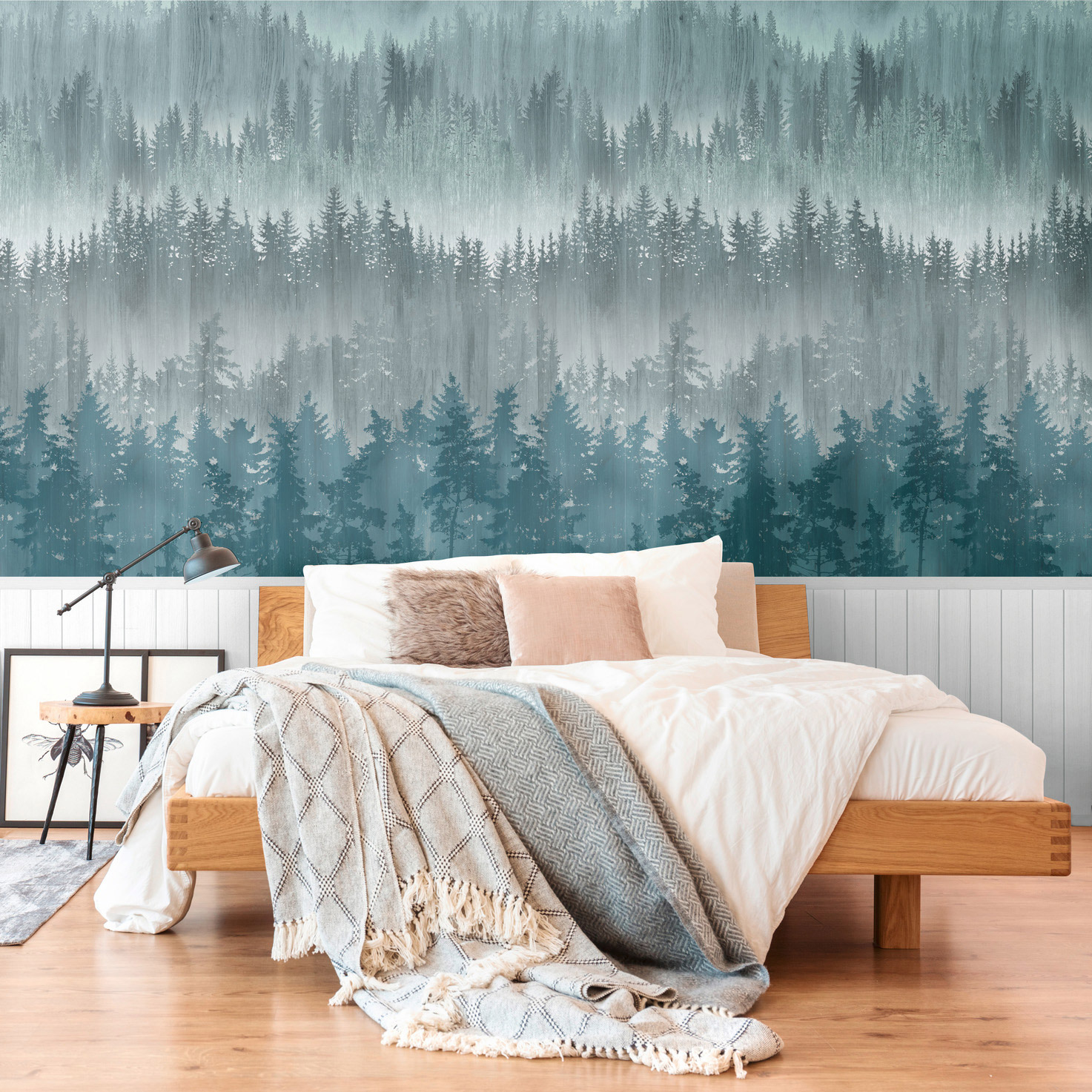 AS Vliestapete Wallpanel weiß Wald 398111