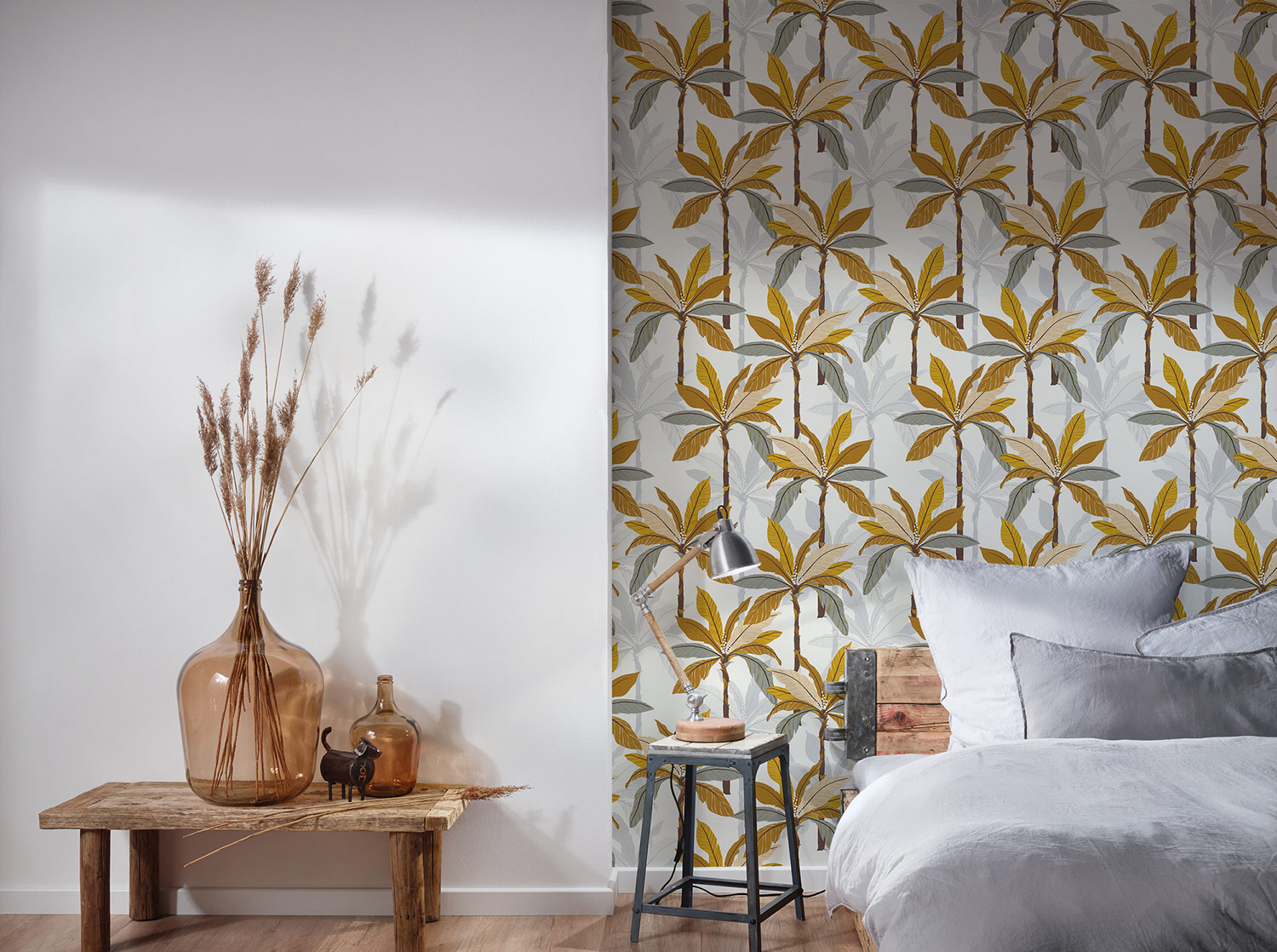 AS Création Vliestapete Geo Nordic Blätter weiss 375302