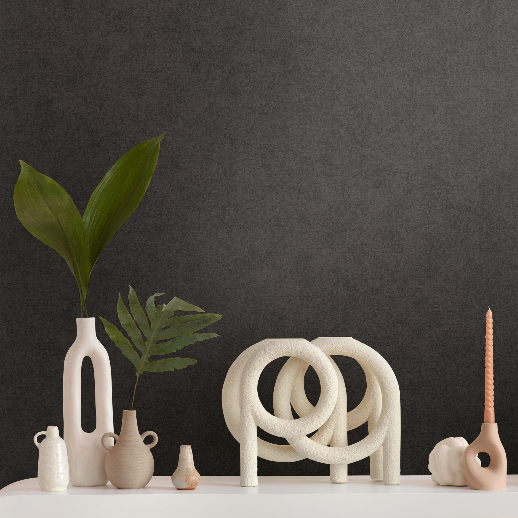 AS Vliestapete French Affair Einfarbig Schwarz 399384