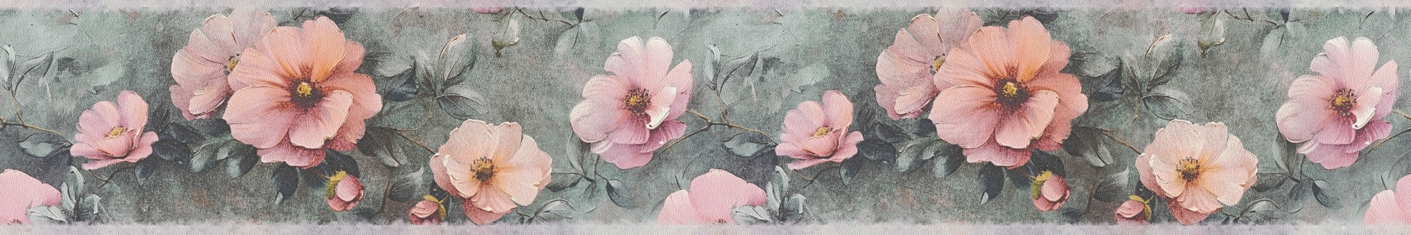 AS Borte Selbstklebende Bordüre  Blumenbordüre Grau 786071