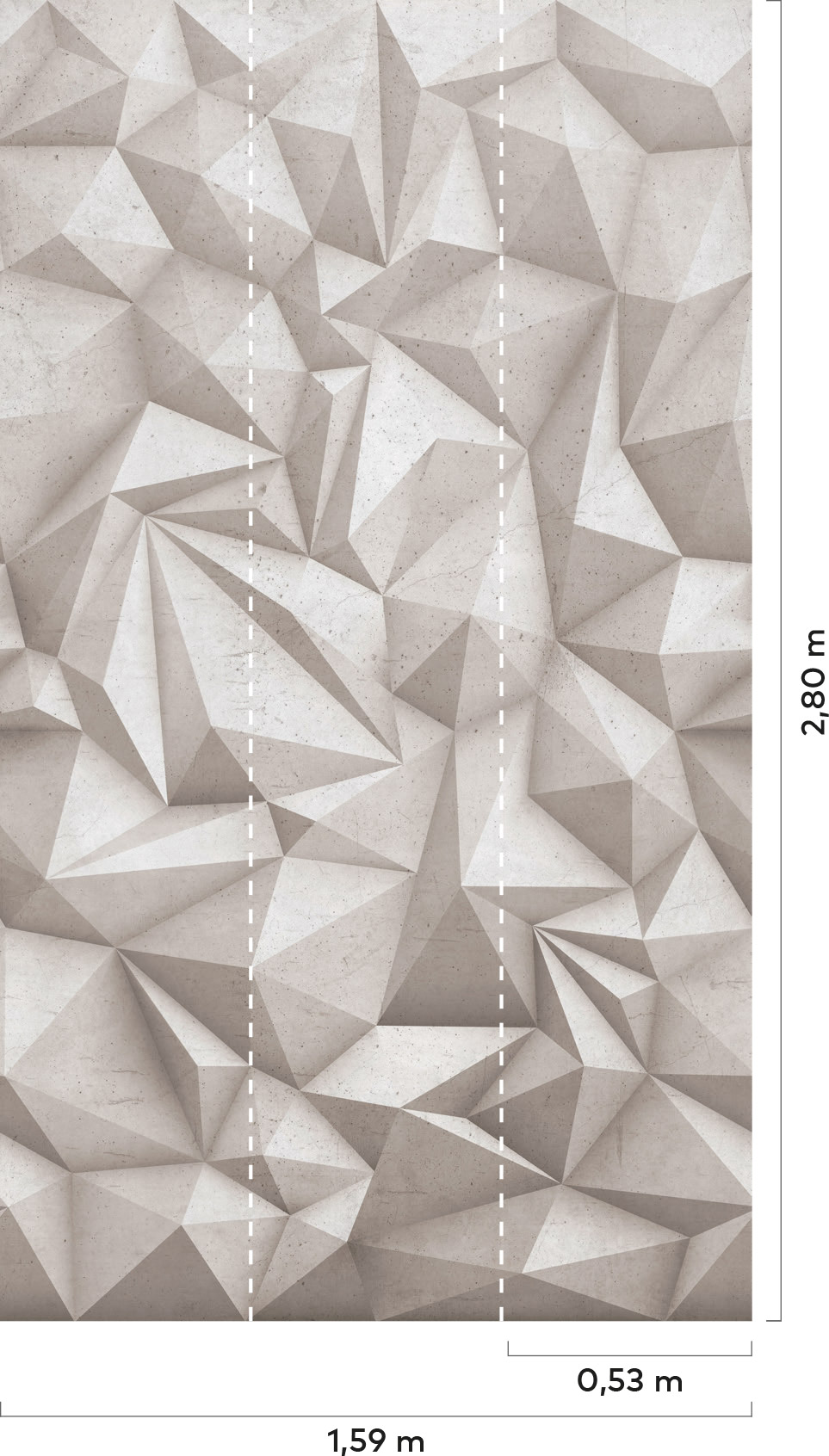 Grandeco Wandbild Eine Rolle ein Motiv 3D-Beton A35001