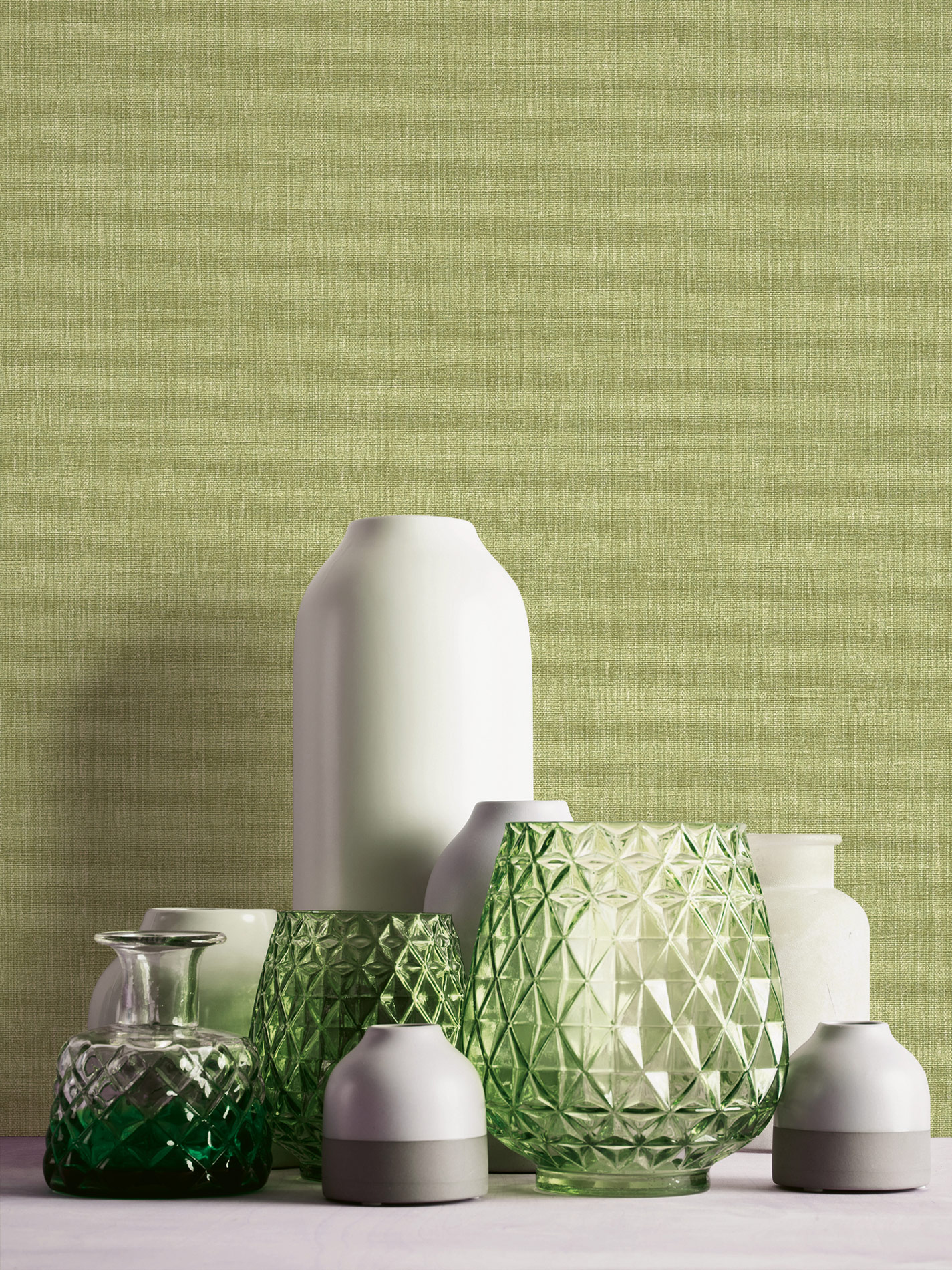 Livingwalls Vliestapete Stories of Life Uni Grün 396521