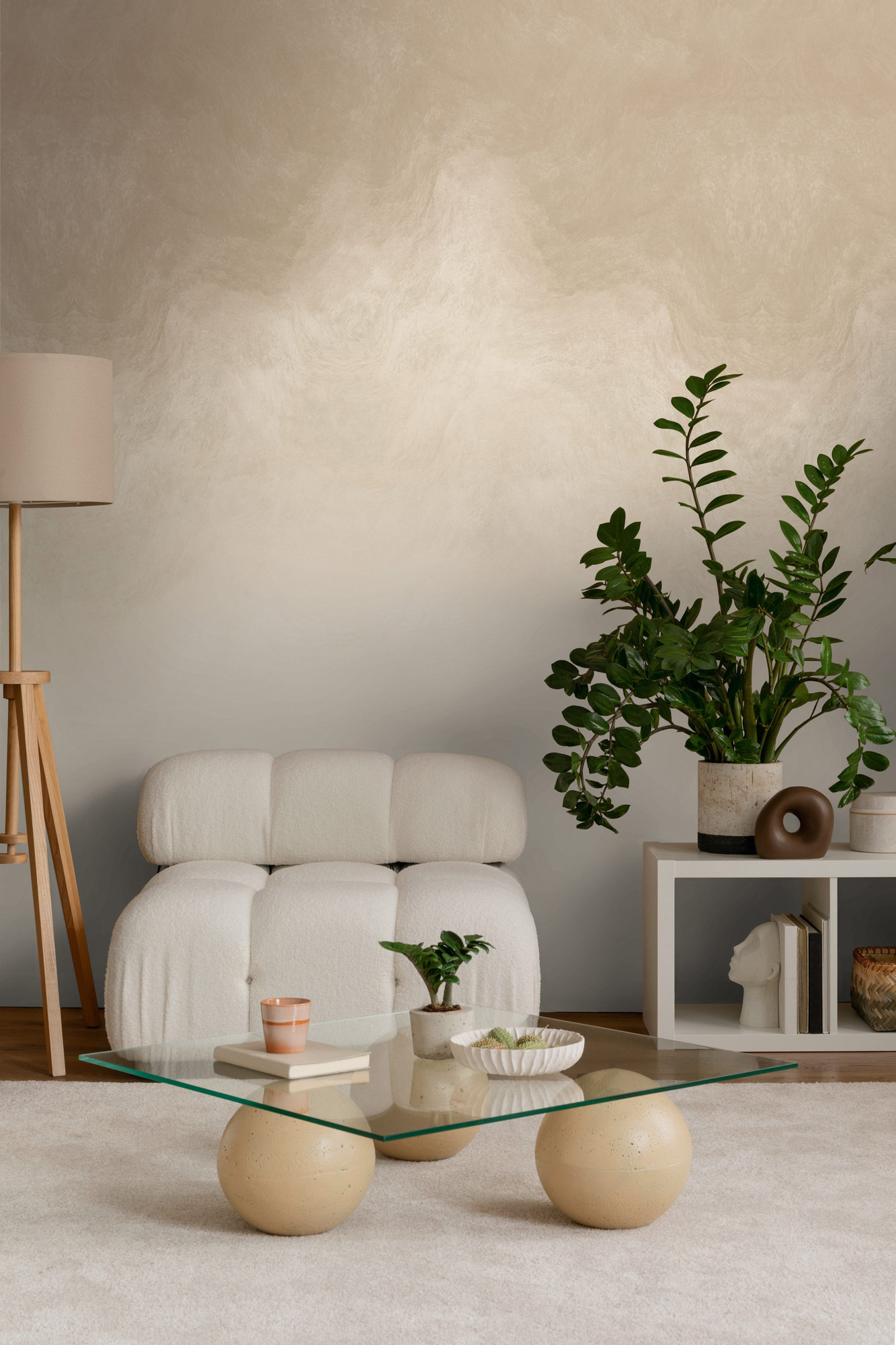AS Fototapete The Wall 4 Aquarell Creme 792393