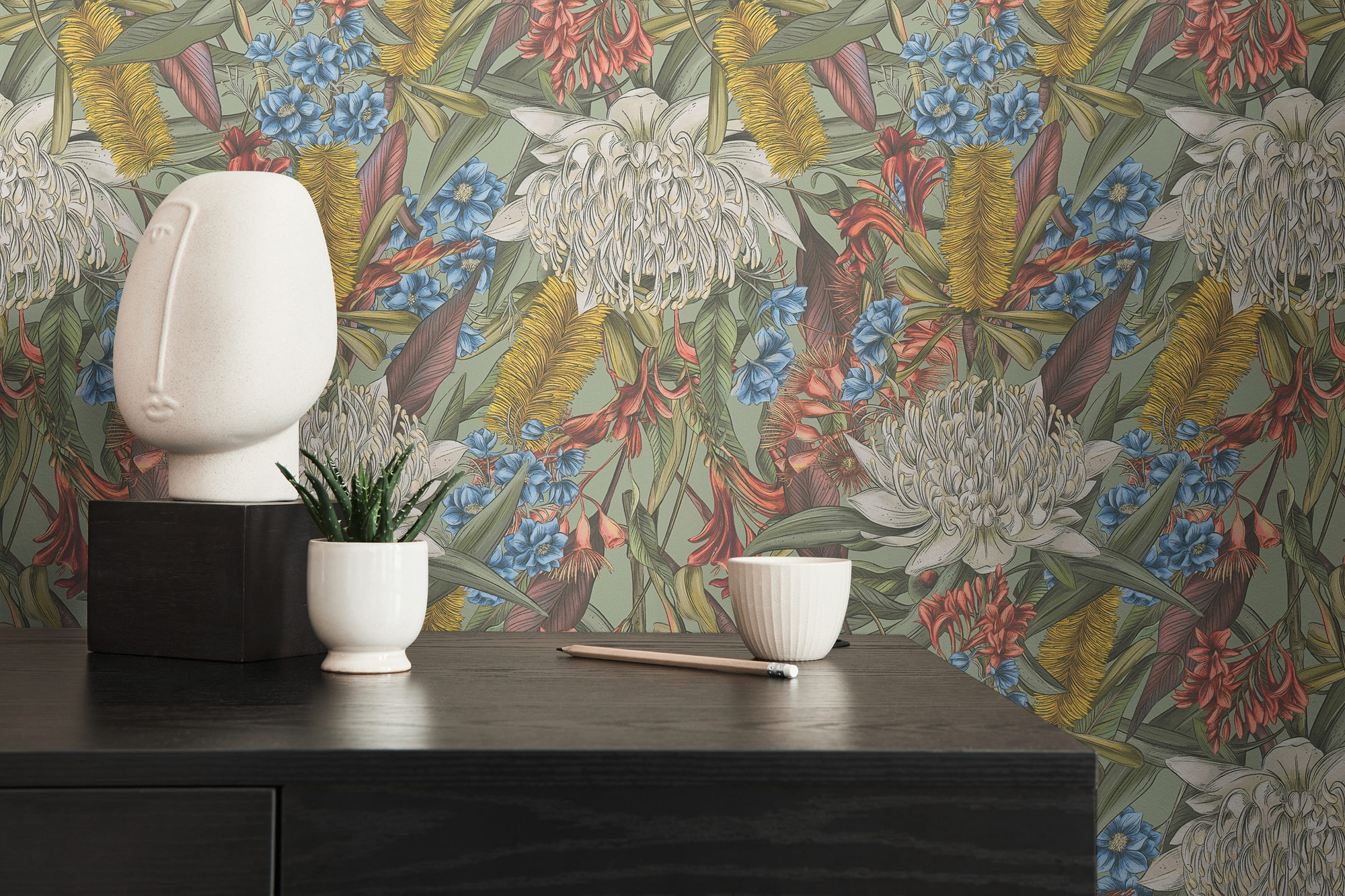 Livingwalls Vliestapete Drawn Into Nature Blumen 394281