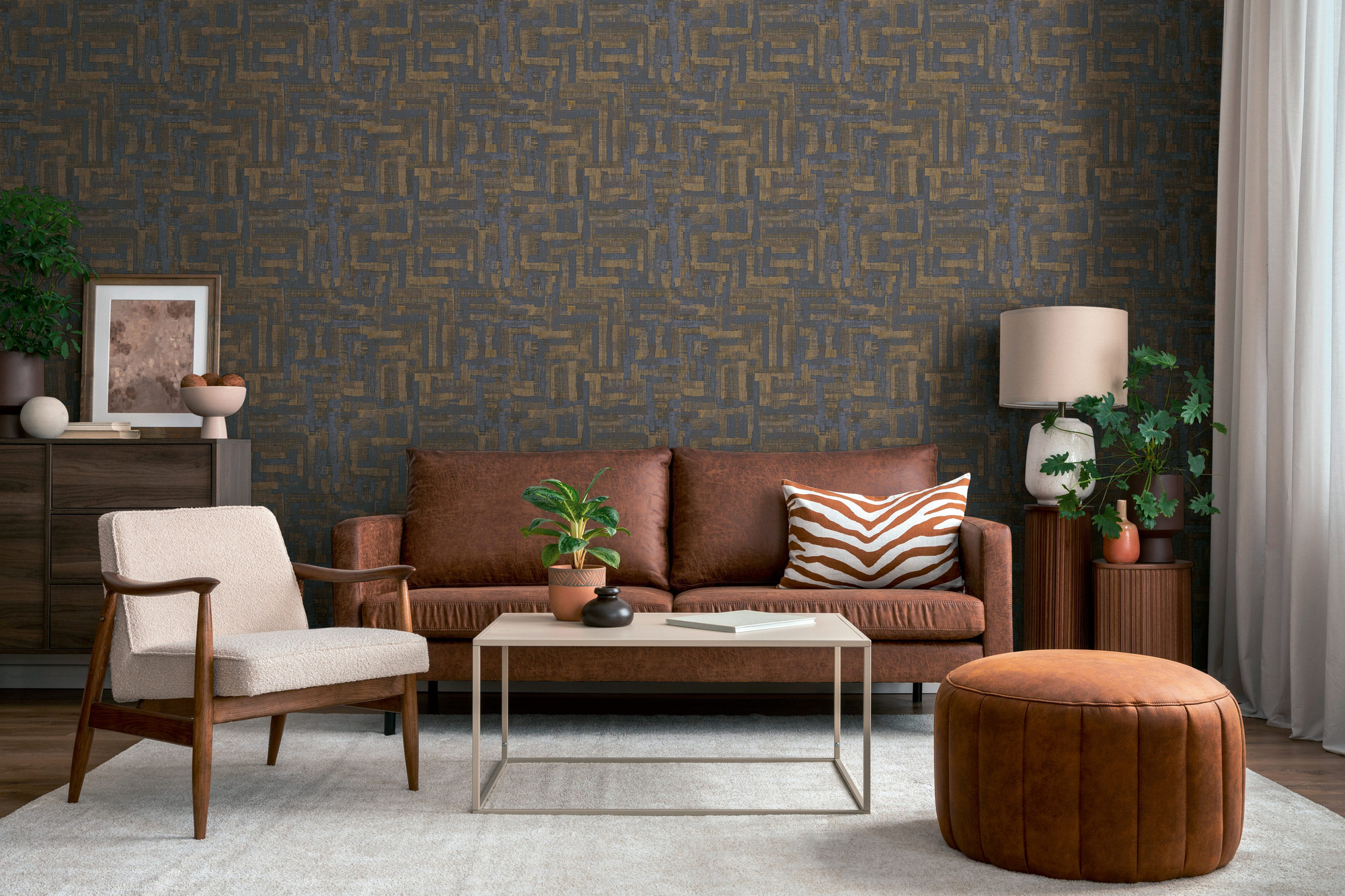 AS Vliestapete MS Hot Spots Ethno Braun 782043