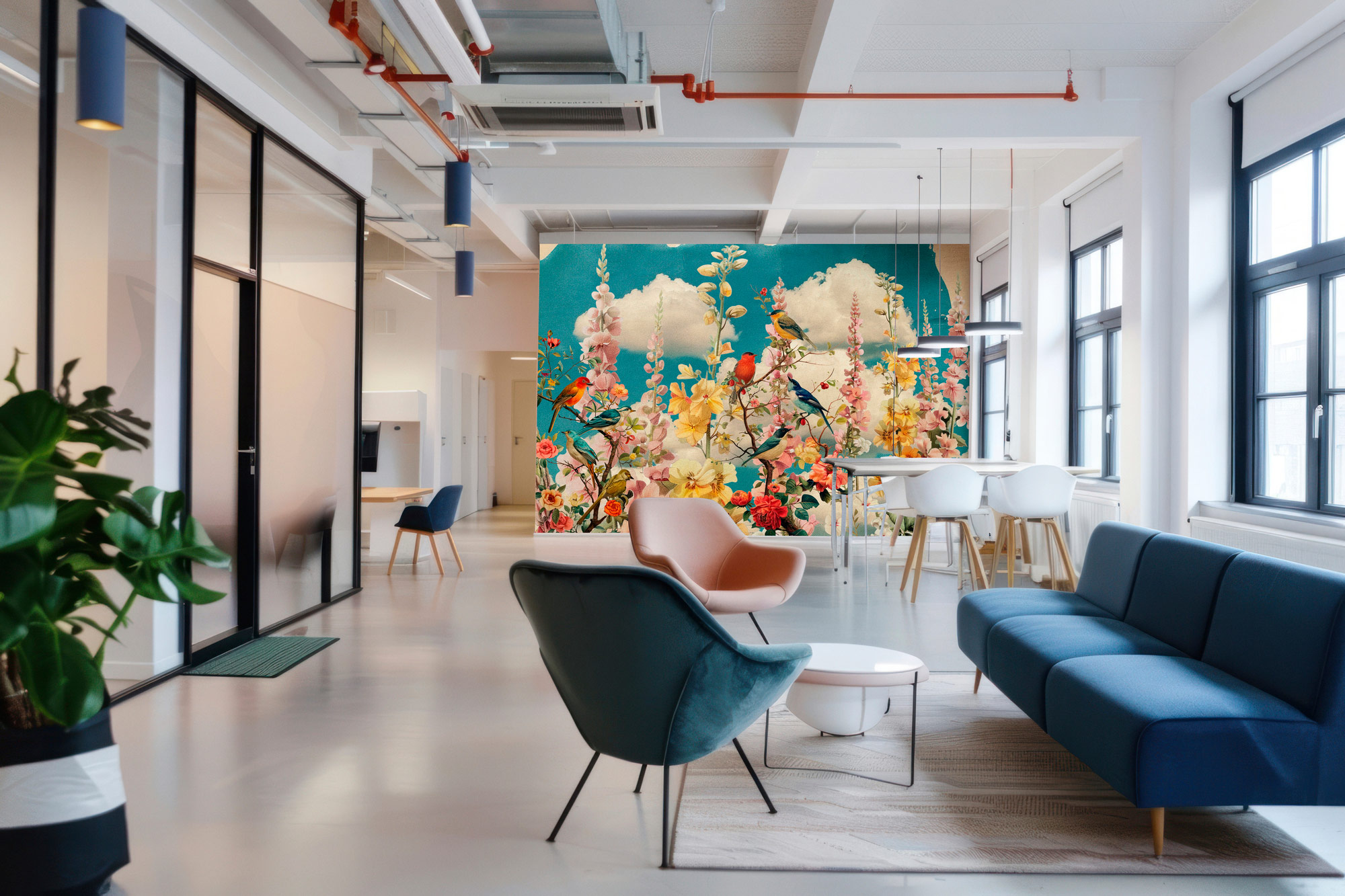 AS Fototapete Walls by Patel 5 Blumen Türkis DD134393