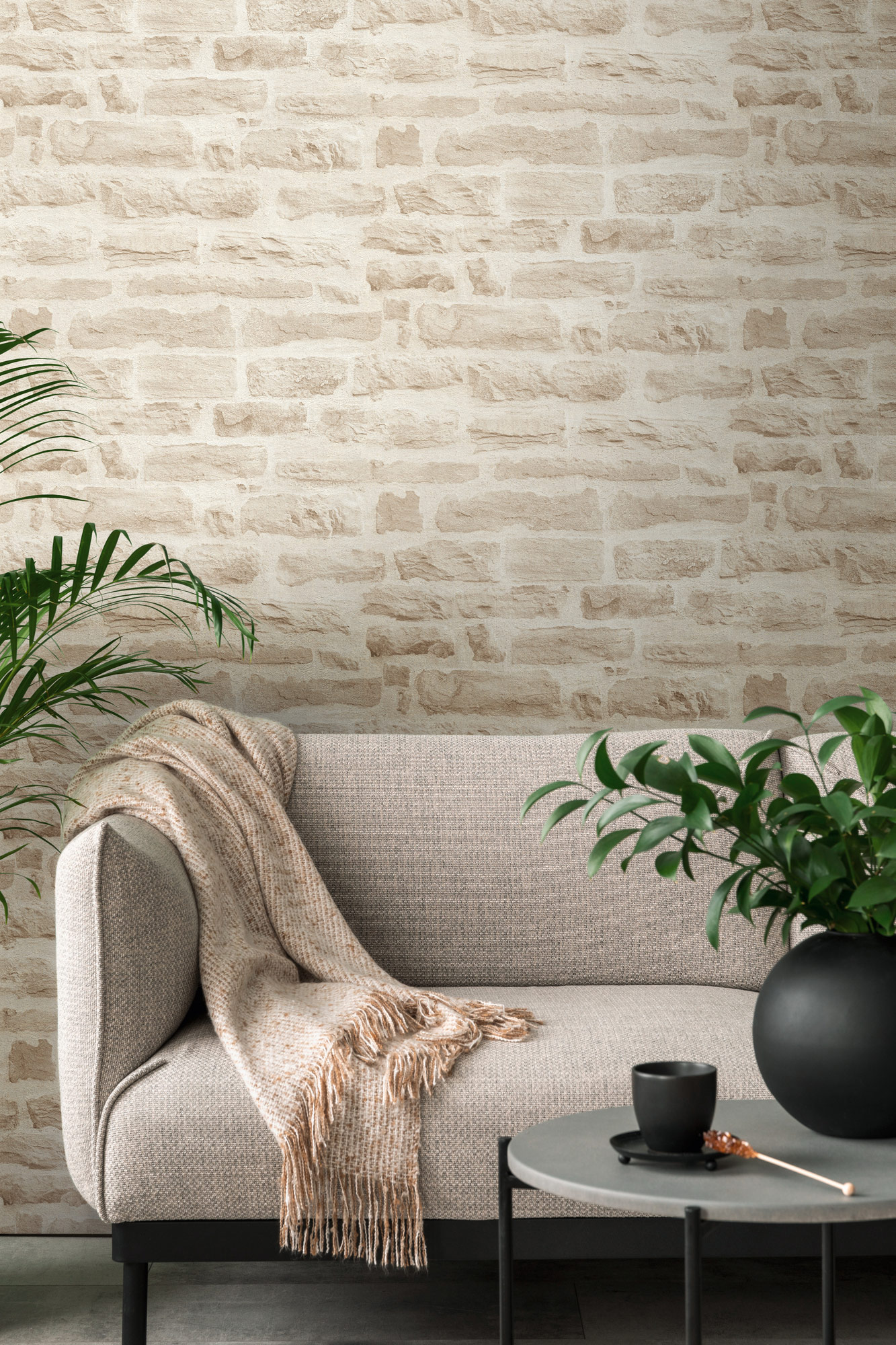 AS Vliestapete Elements 2 Steintapete Beige Mauer 355803