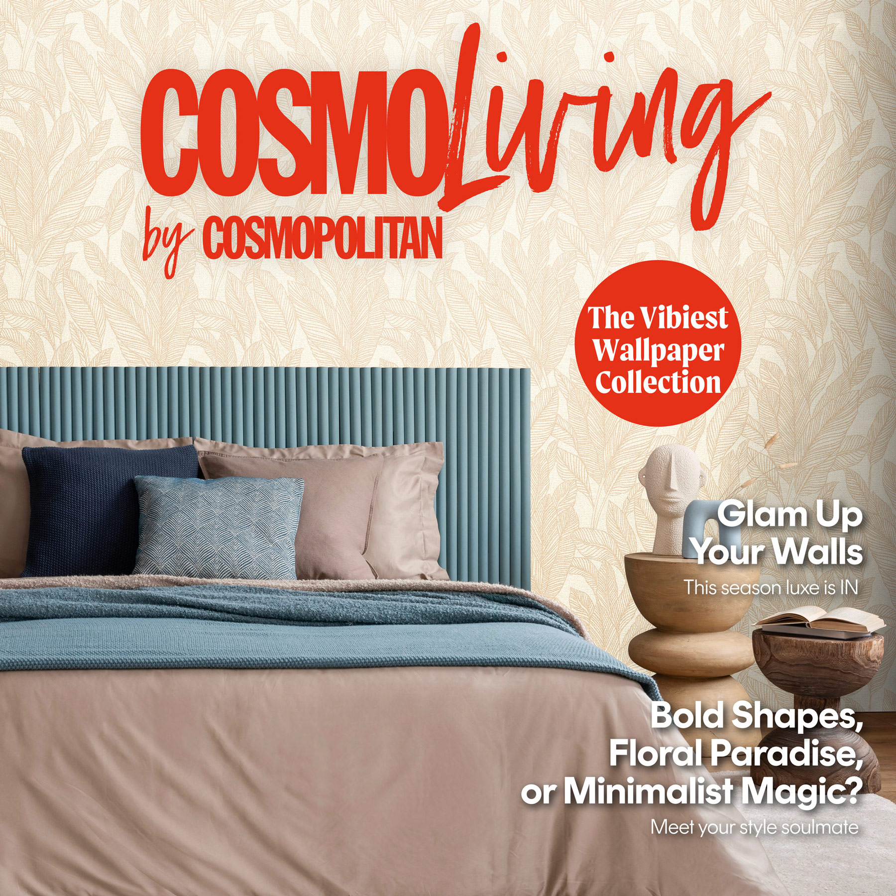 AS Vliestapete CosmoLiving Palmenblätter Beige 790642