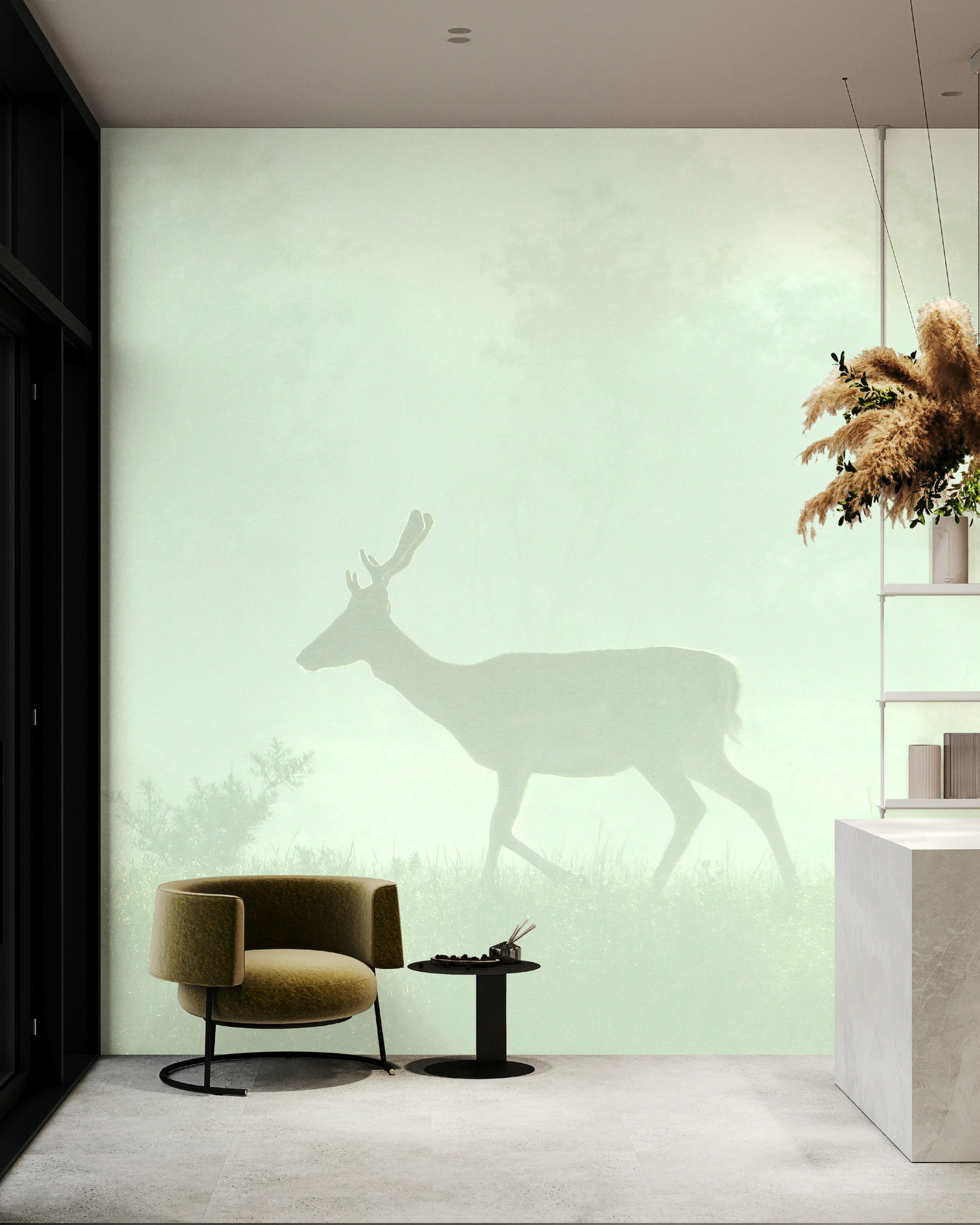 AS Fototapete Walls by Patel 5 Hirsch Grün DD134693