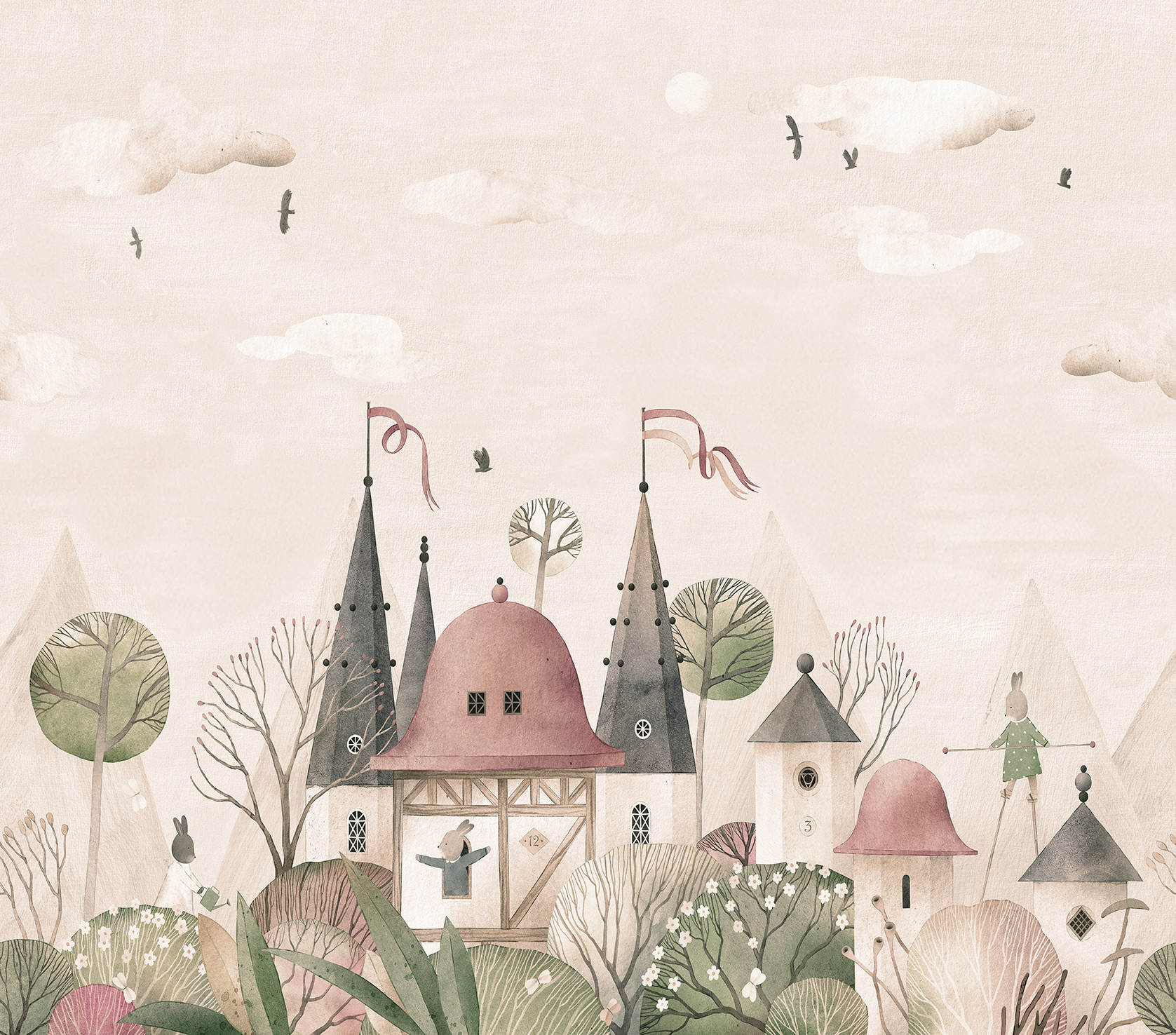 Decoprint Fototapete Cute Walls Waldkaninchen CW60077