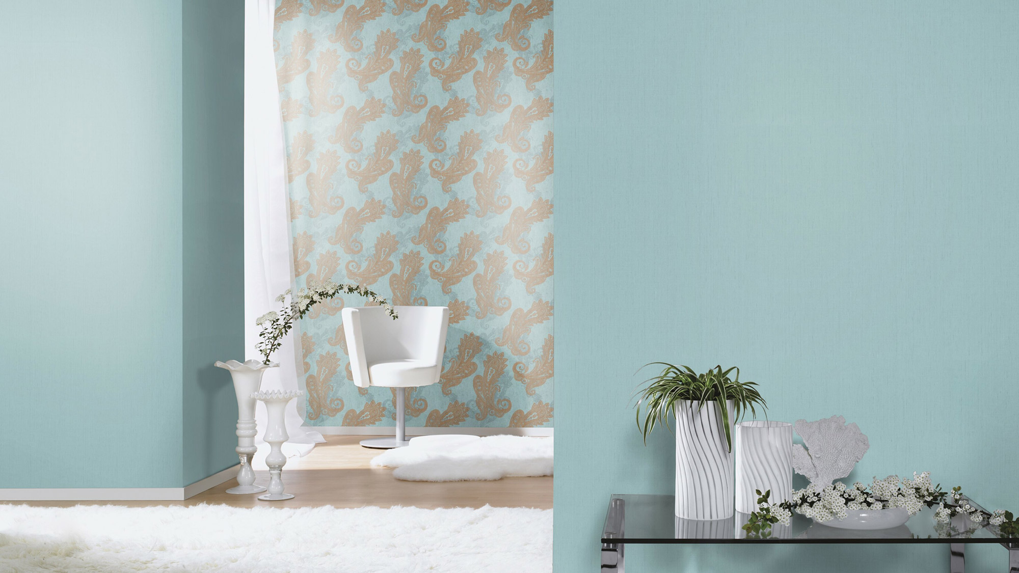 Rasch Vliestapete Indian Style Textilstruktur Uni 746150