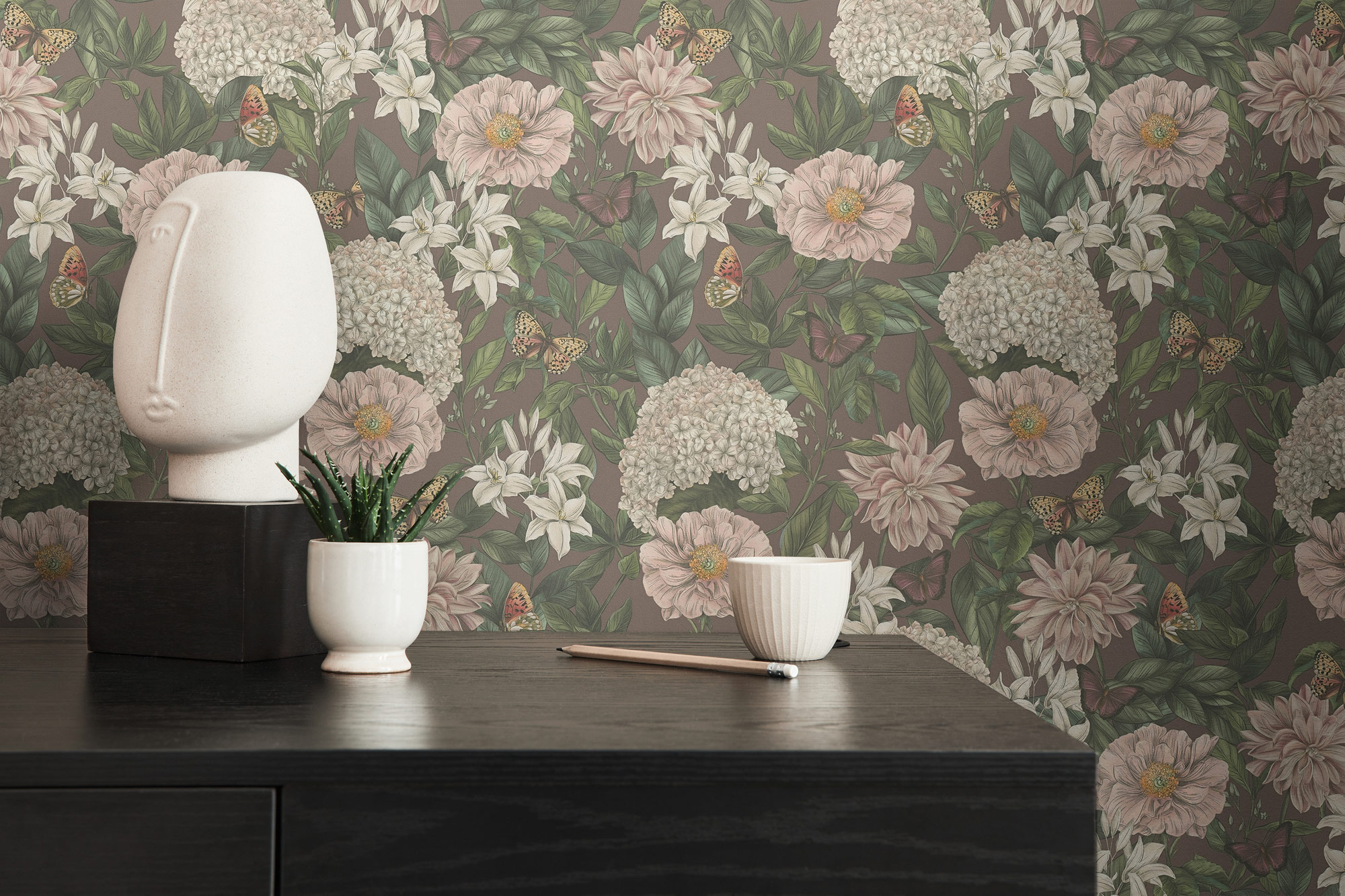 Livingwalls Vliestapete Drawn Into Nature Floral 394263