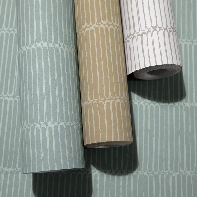 Hohenberger Vliestapete Chalk Beams in Order Celadon 65500