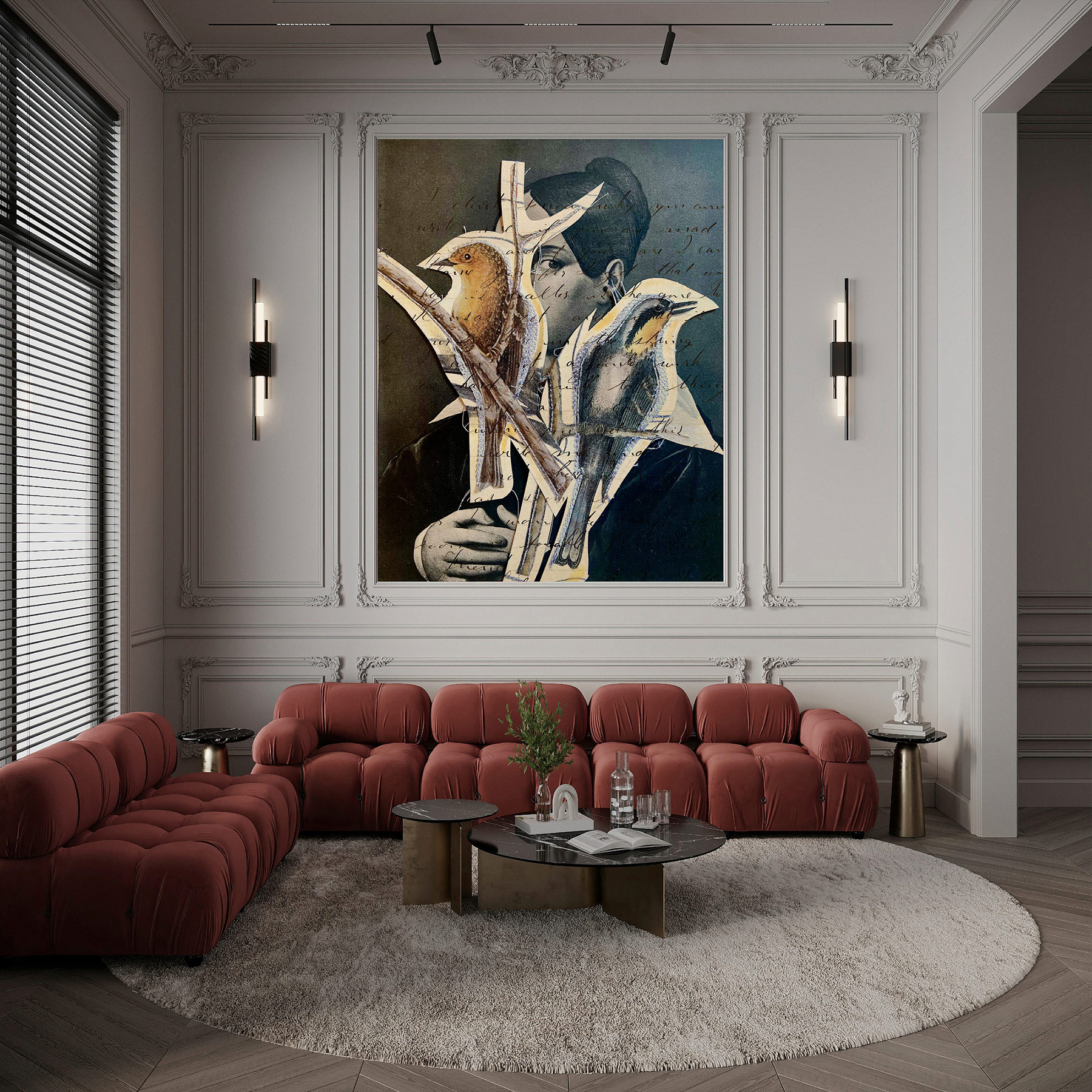 AS Fototapete Walls by Patel 5 Vögel Schwarz DD134363