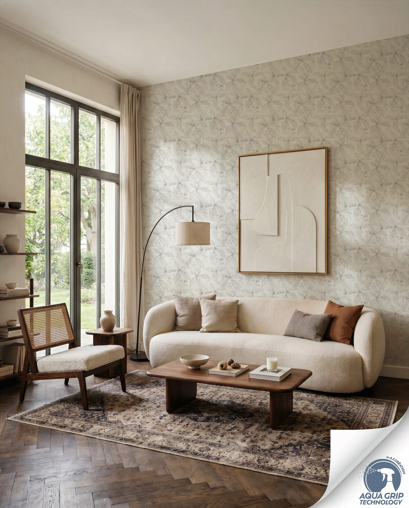 AS Vliestapete Cosiness Designdrop 2 Natur Grau 793203