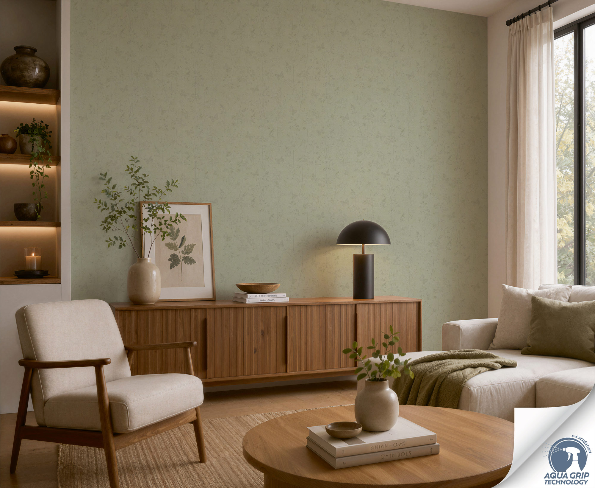 AS Vliestapete Cosiness Designdrop 2 Floral Grün 792833