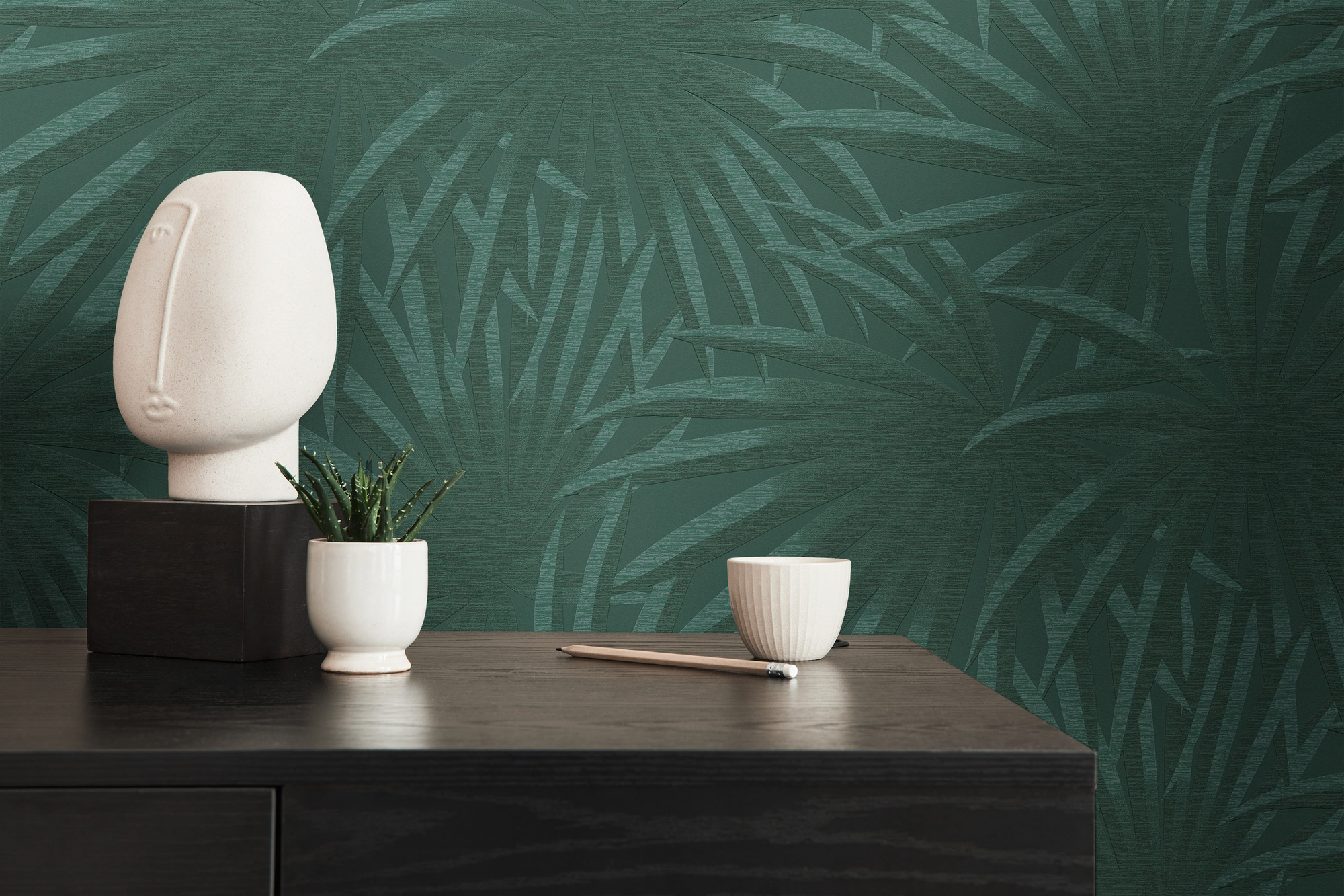 AS Vliestapete Casual Living Grün Palmenblätter 393383