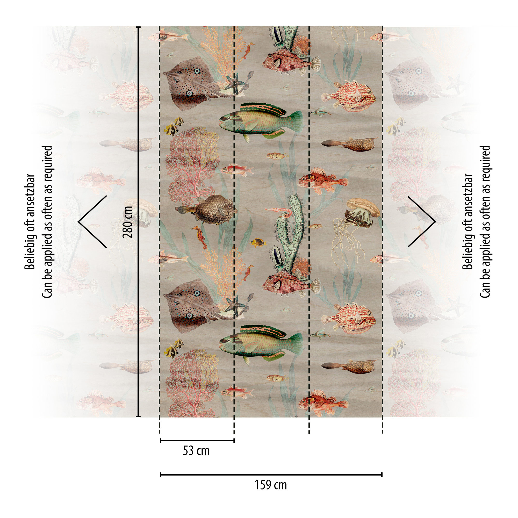 Livingwalls Vliestapete The Wall 3 Fische 398711