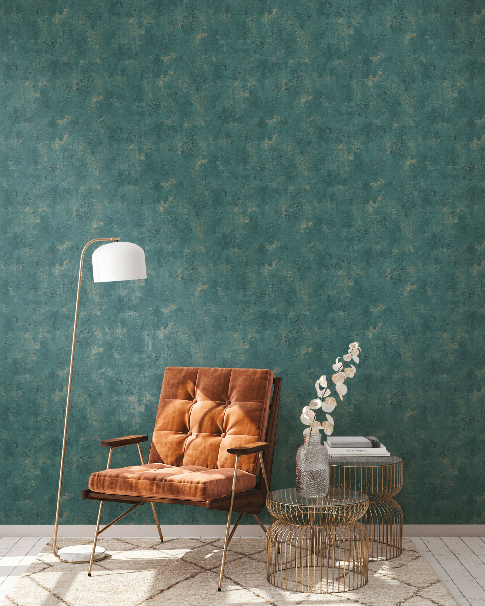 AS Vliestapete The BOS petrol Steinoptik 388235