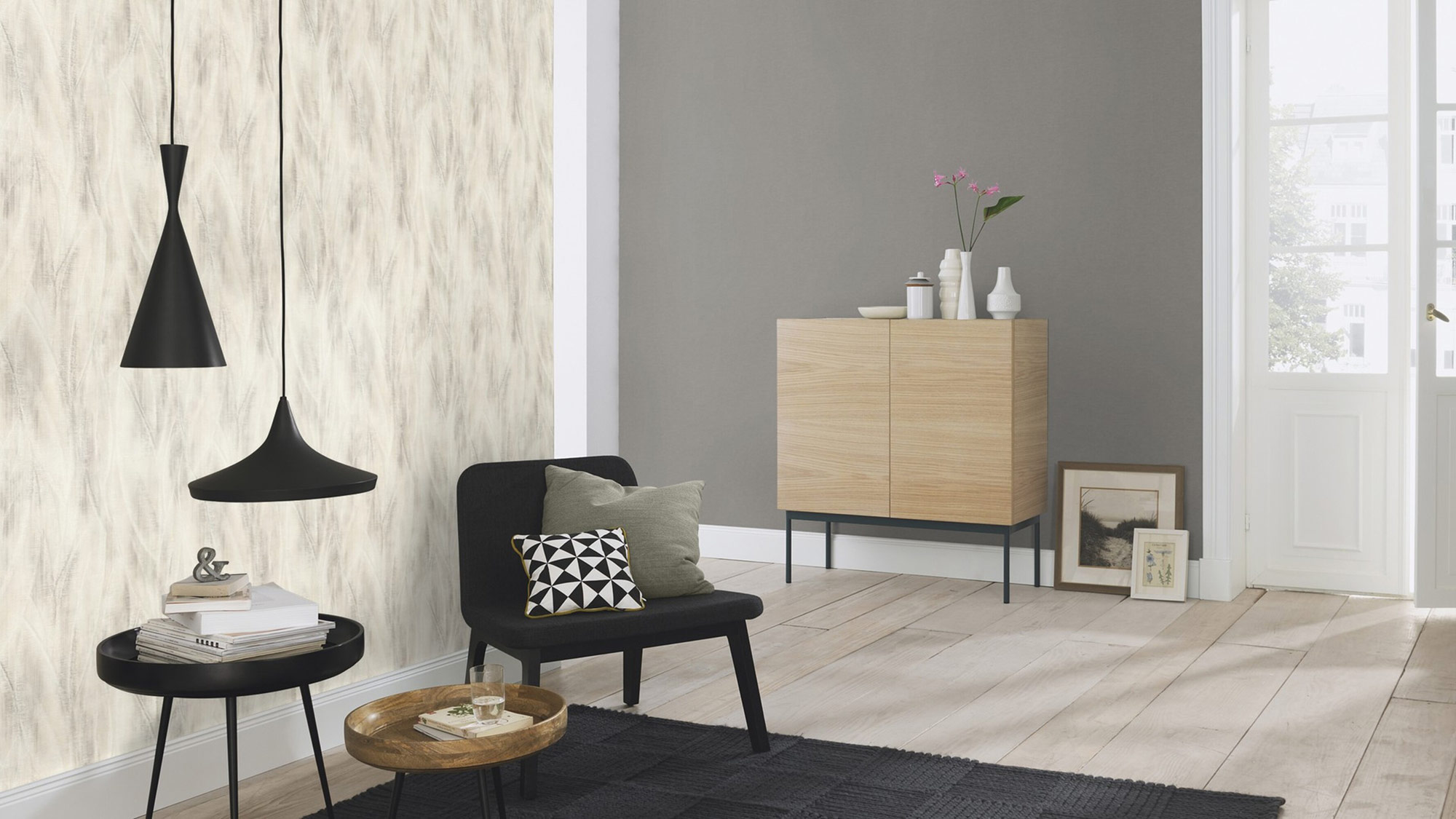 Rasch Vliestapete Country Charme Grau-Hellgrau 486254