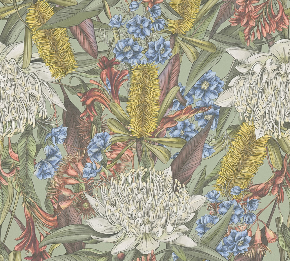 Livingwalls Vliestapete Drawn Into Nature Blumen 394281 Livingwalls Vliestapete Drawn Into Nature Blumen 394281