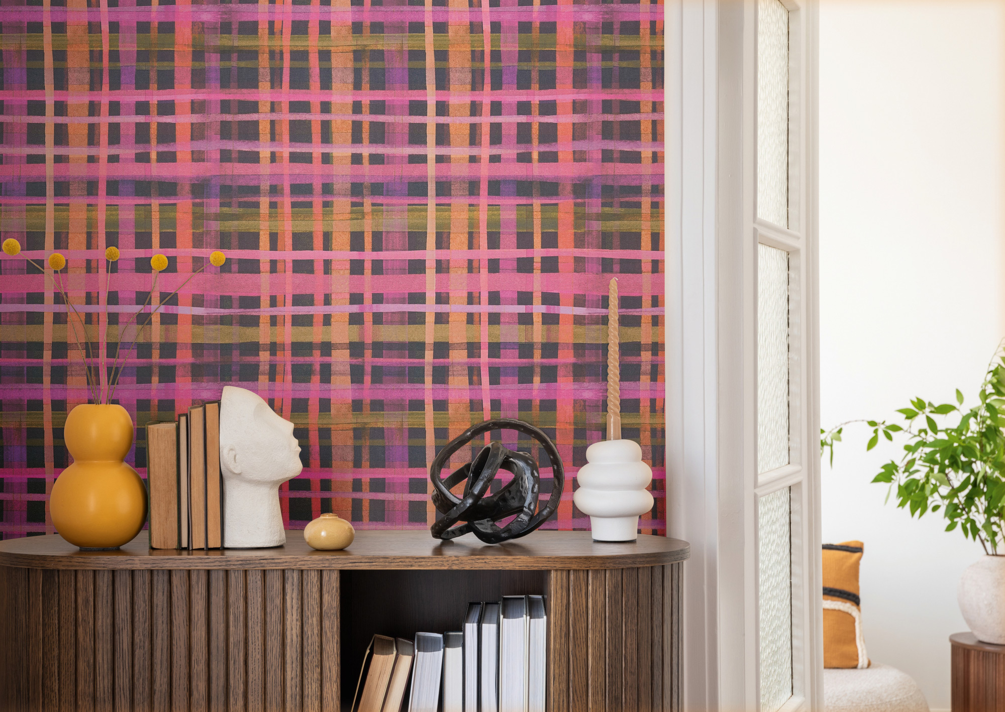 AS Vliestapete Anna d'Andrea Kariert Pink 782242