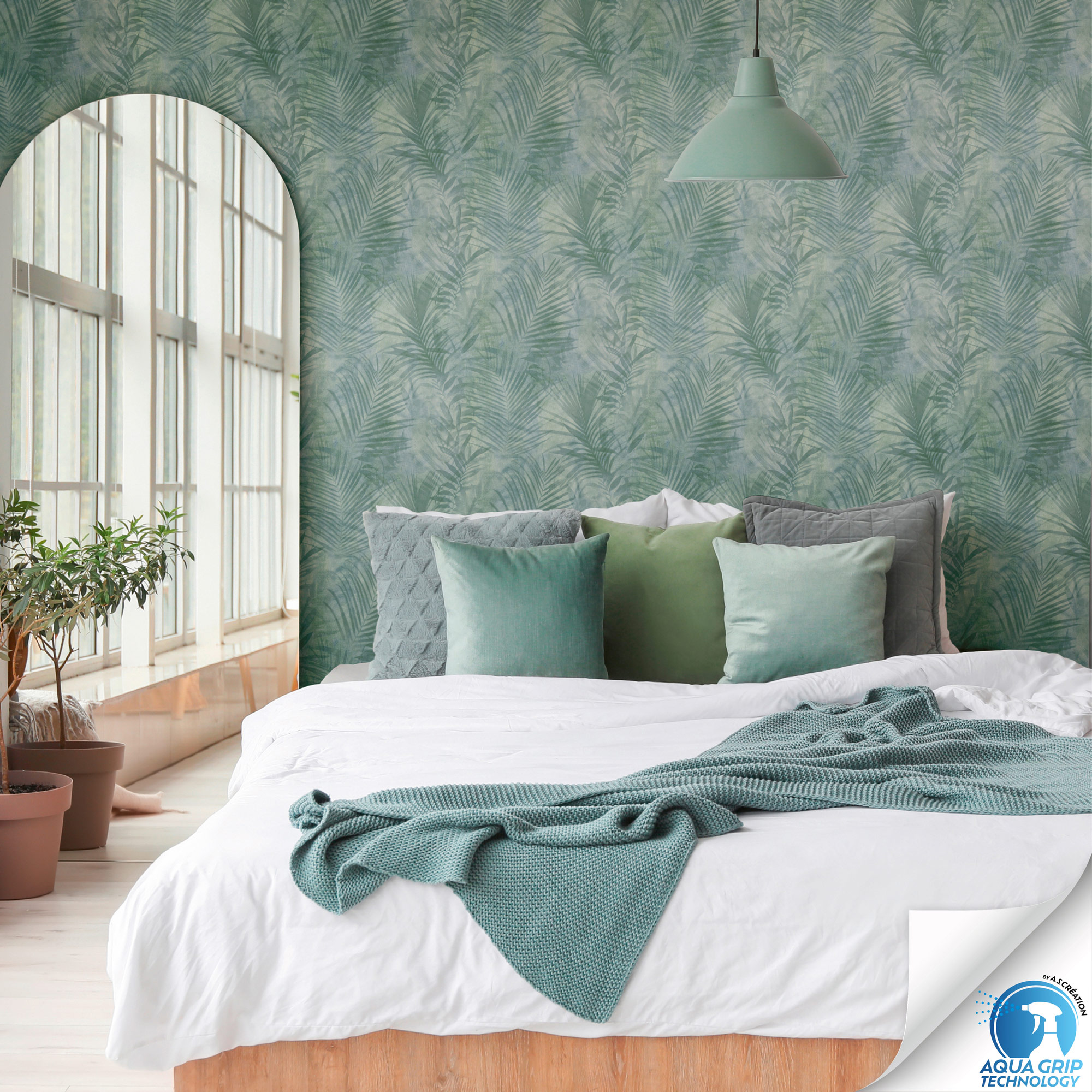 AS Vliestapete WOW Designdrop Palmentapete Grün 784521