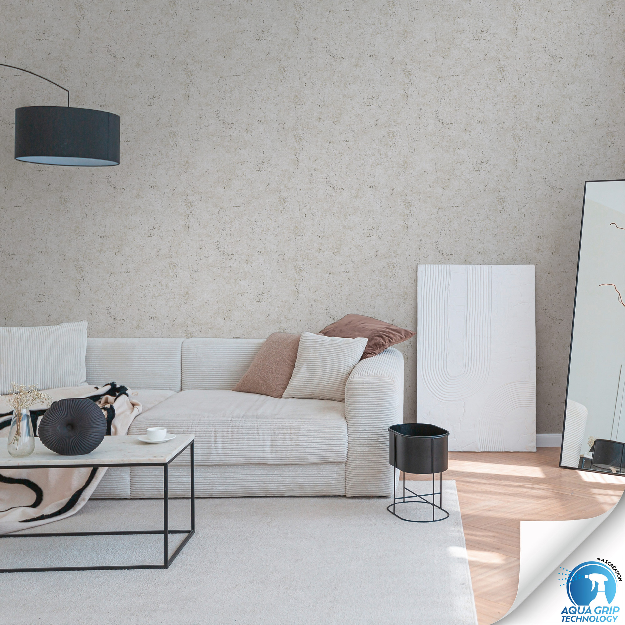 AS Vliestapete WOW Designdrop Unitapete Grau 784961