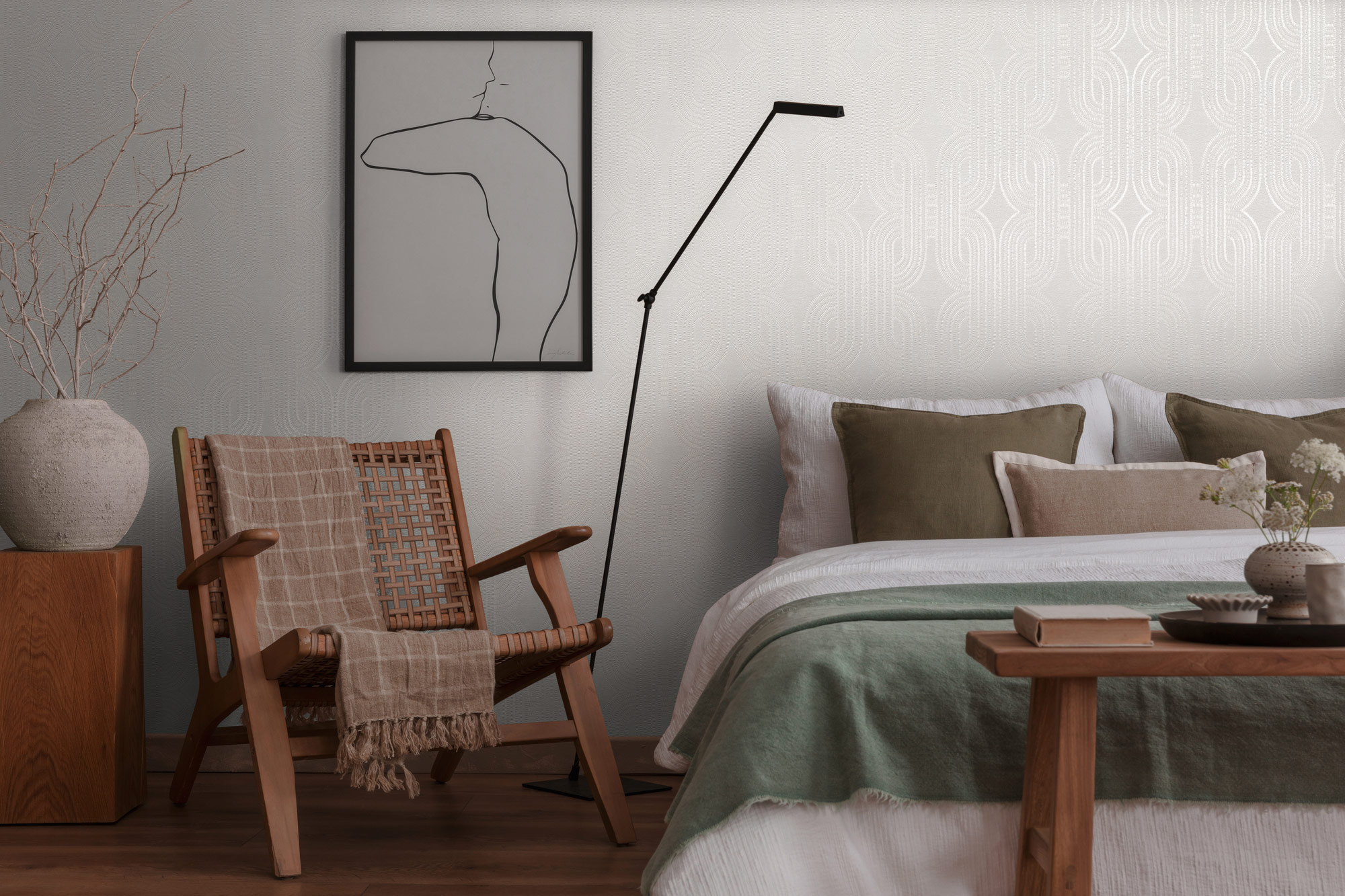 AS Vliestapete French Affair Struktur Weiß 399372