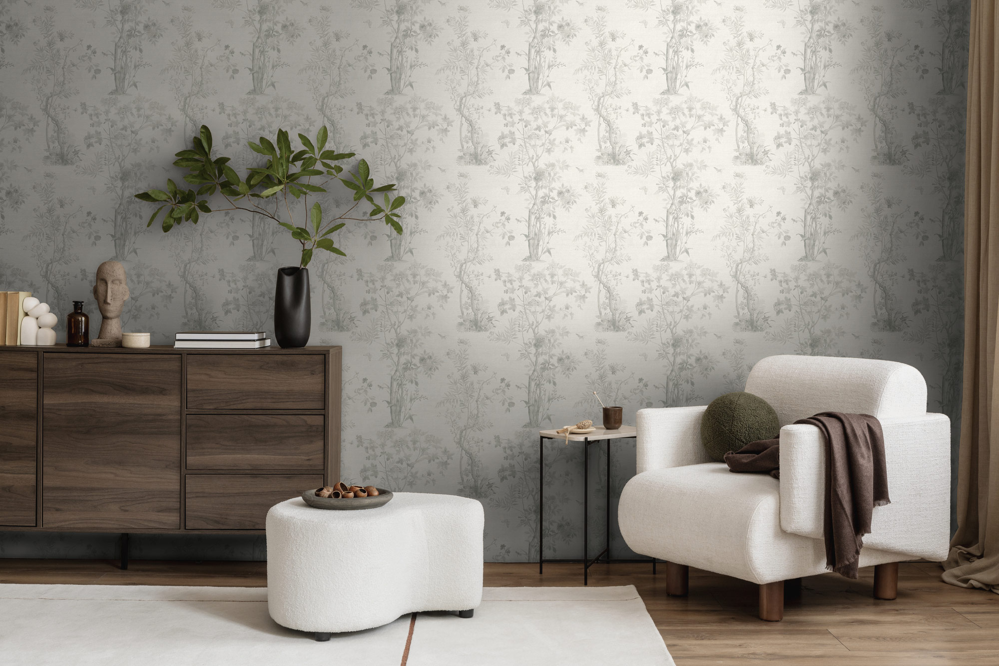 AS Vliestapete History of Art 2 Floral Grau 790437