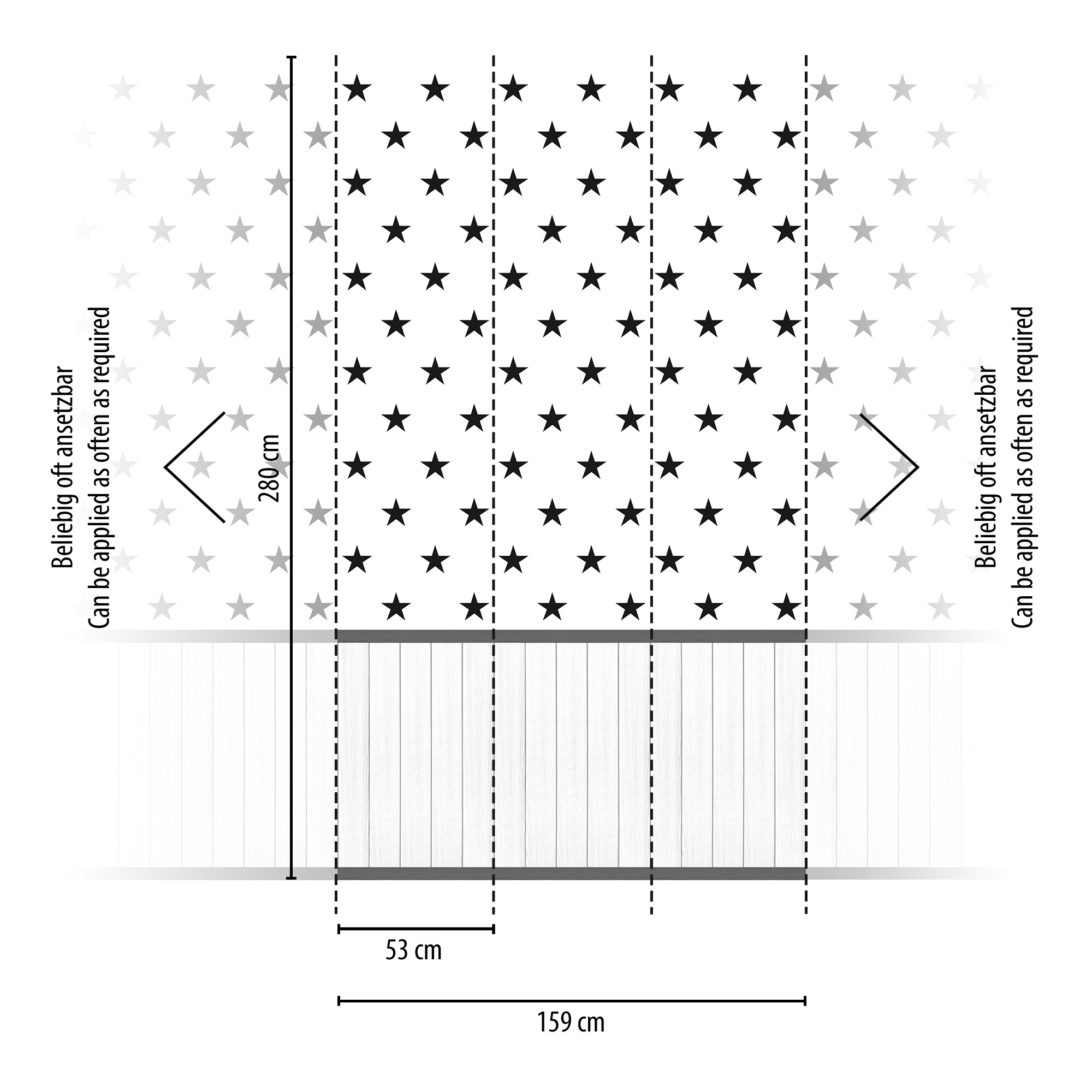 AS Vliestapete Wallpanel grau Sterne 398151