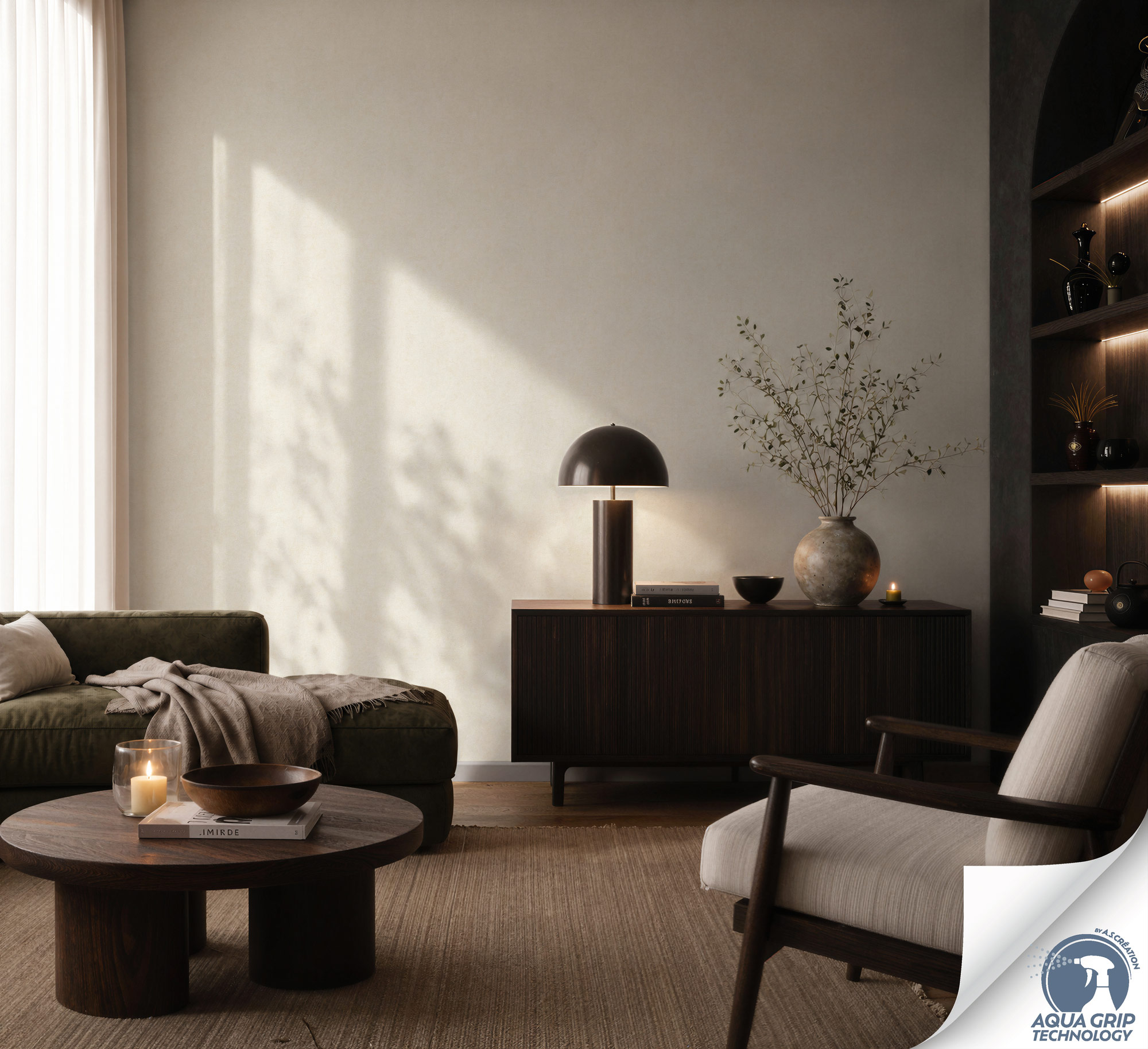 AS Vliestapete Cosiness Designdrop 2 Uni Creme 793151