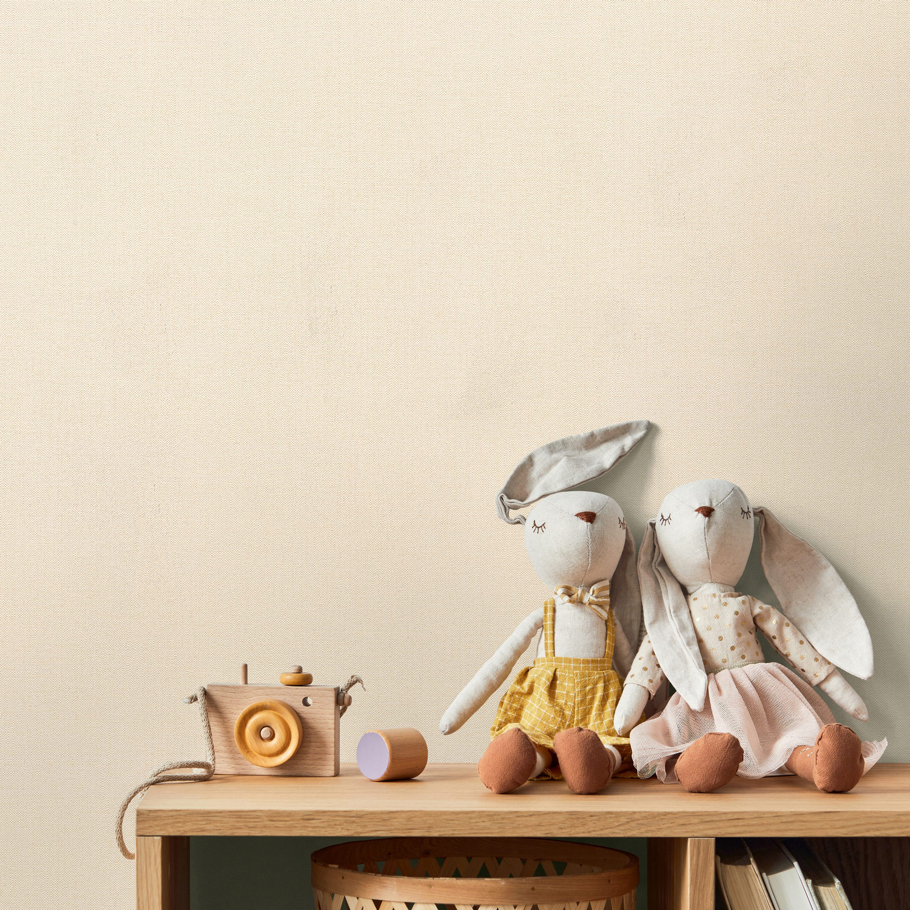 AS Vliestapete Kids Studio Unitapete Creme 363782