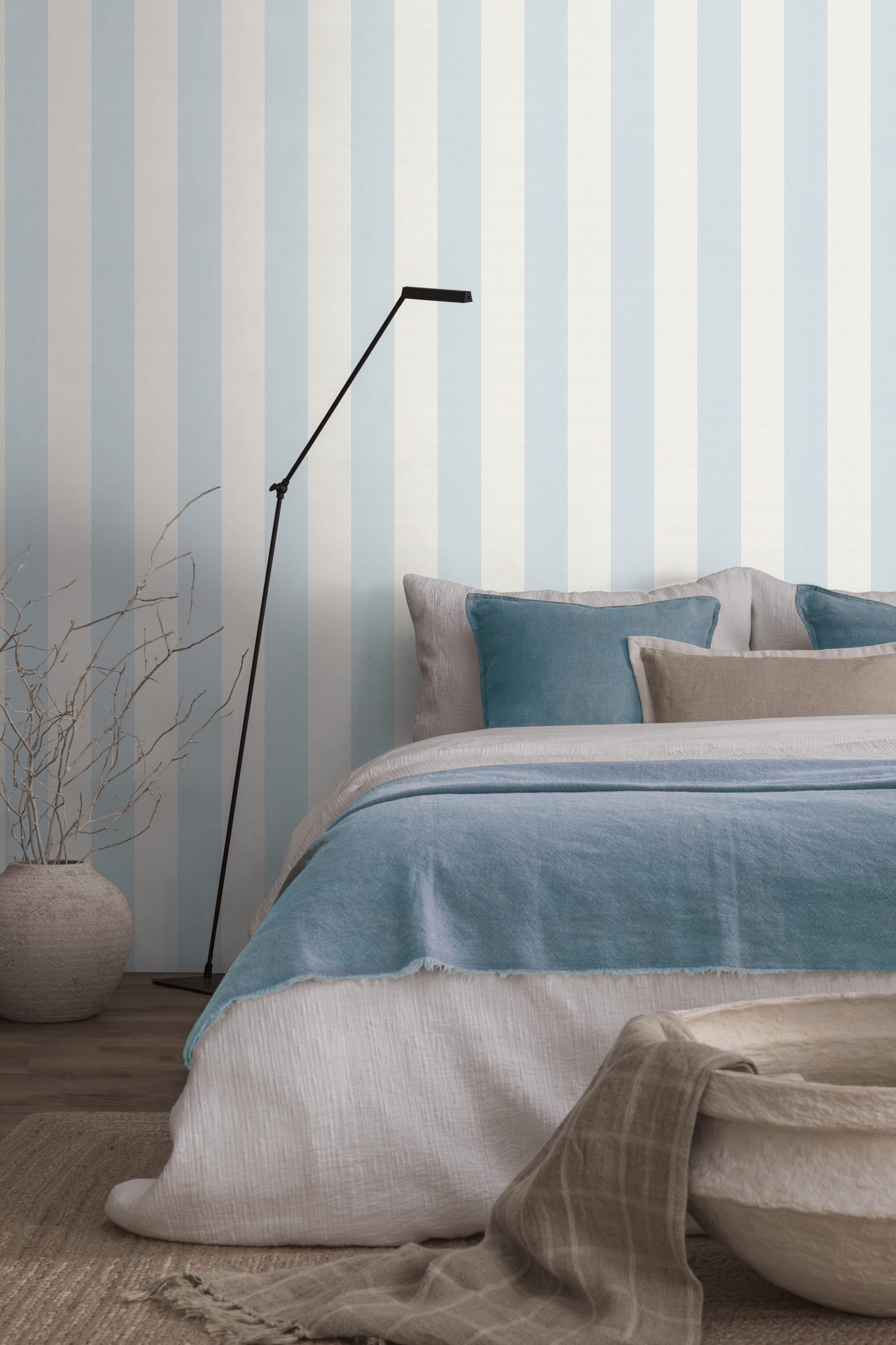 AS Vliestapete Maison Charme Streifentapete blau 314024