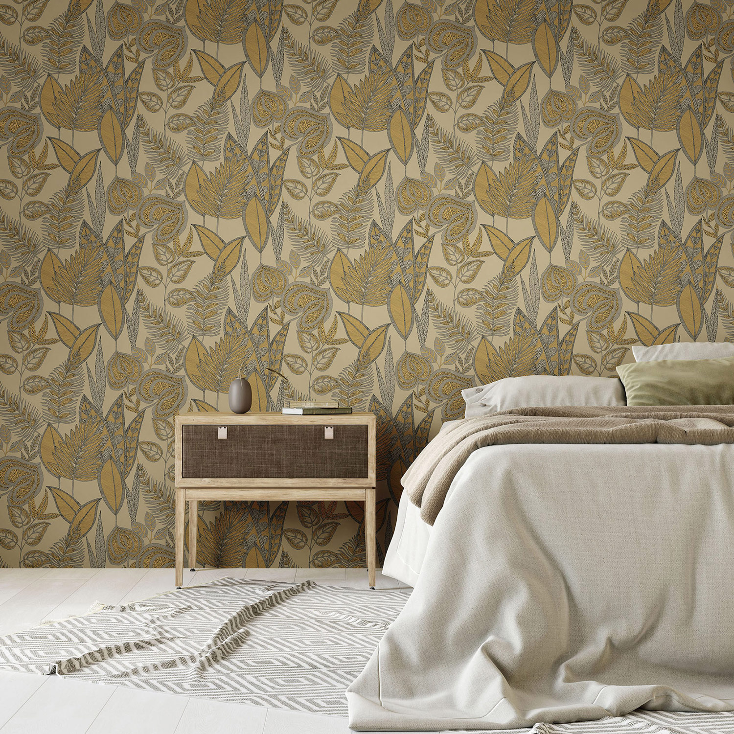 Hohenberger Vliestapete Tesoro Pianta Giallo 65578