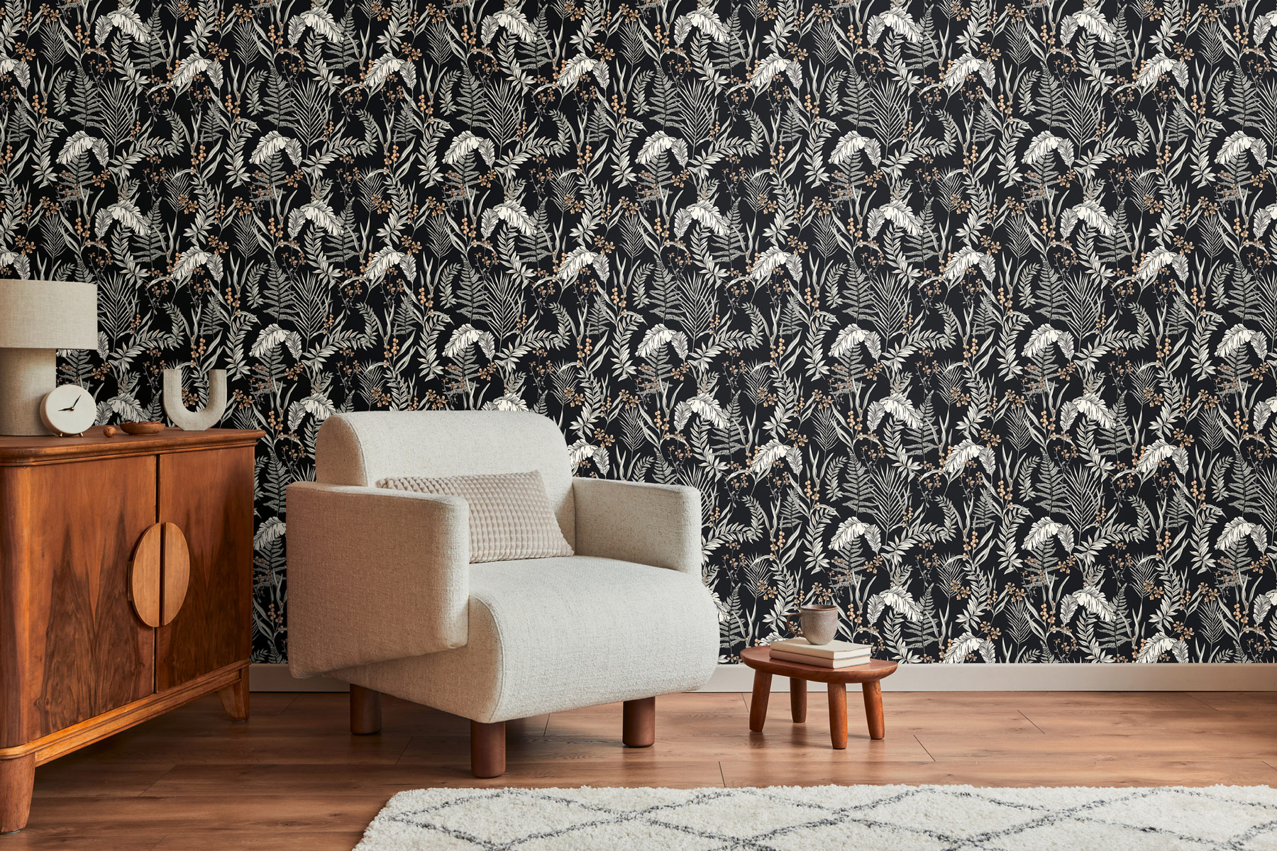 Livingwalls Vliestapete Drawn Into Nature Floral 394341