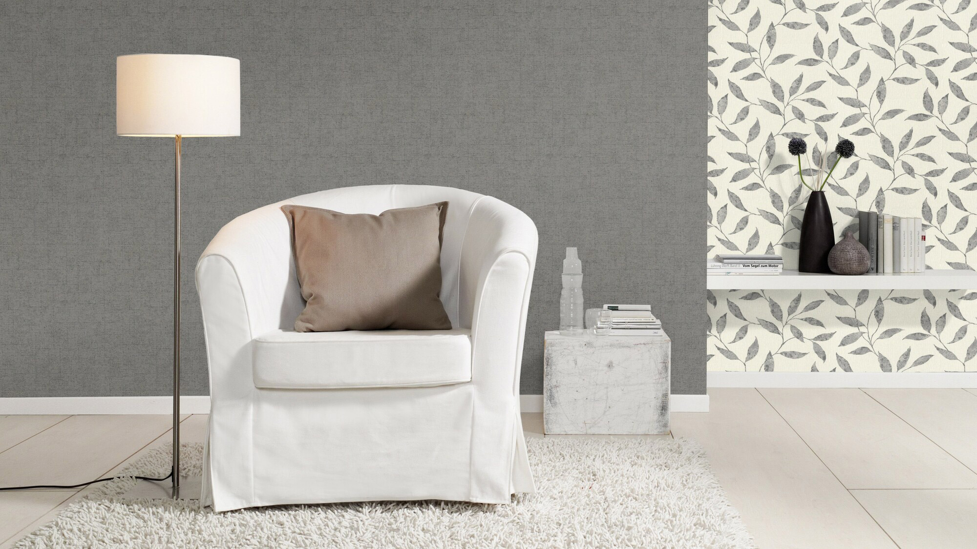 Rasch Vliestapete Tapetenwechsel 2 Textil Uni metallic 99950