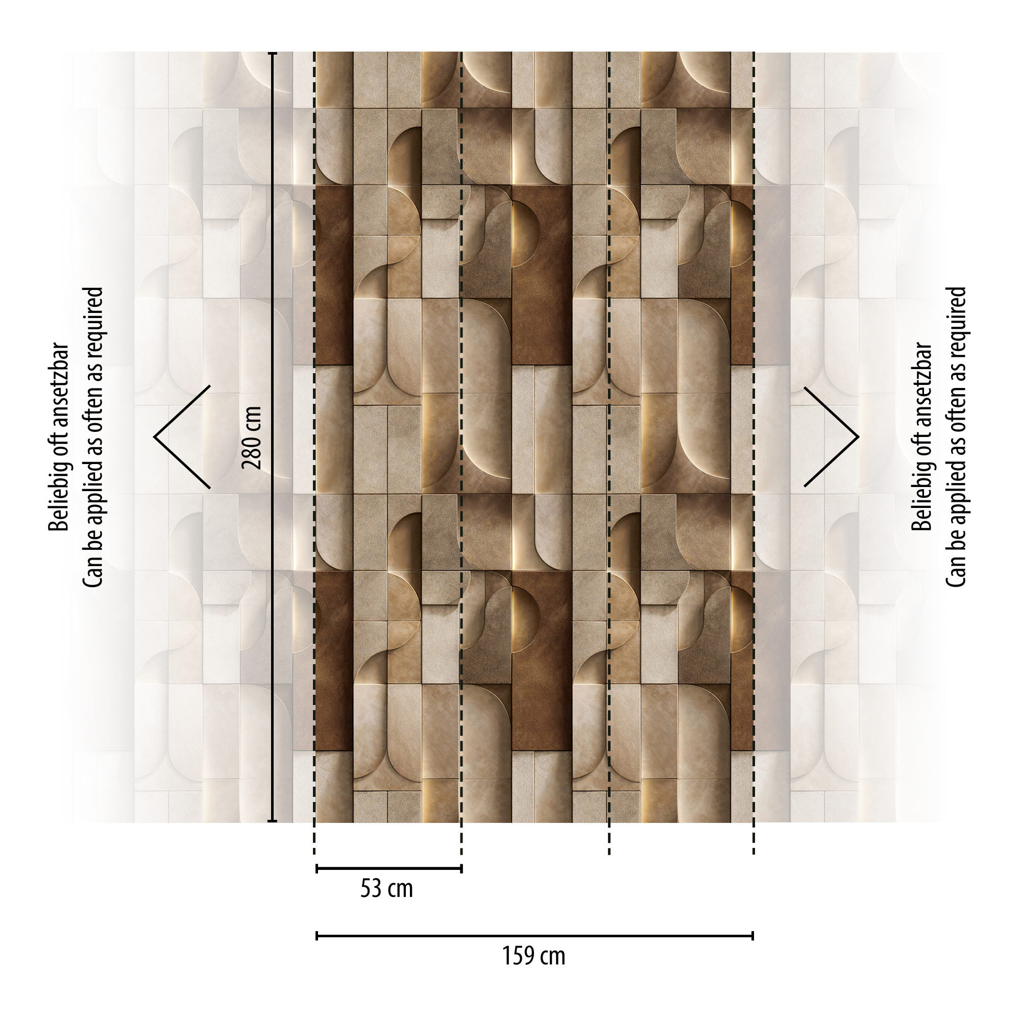 AS Fototapete The Wall 4 3D Optik Braun 792247