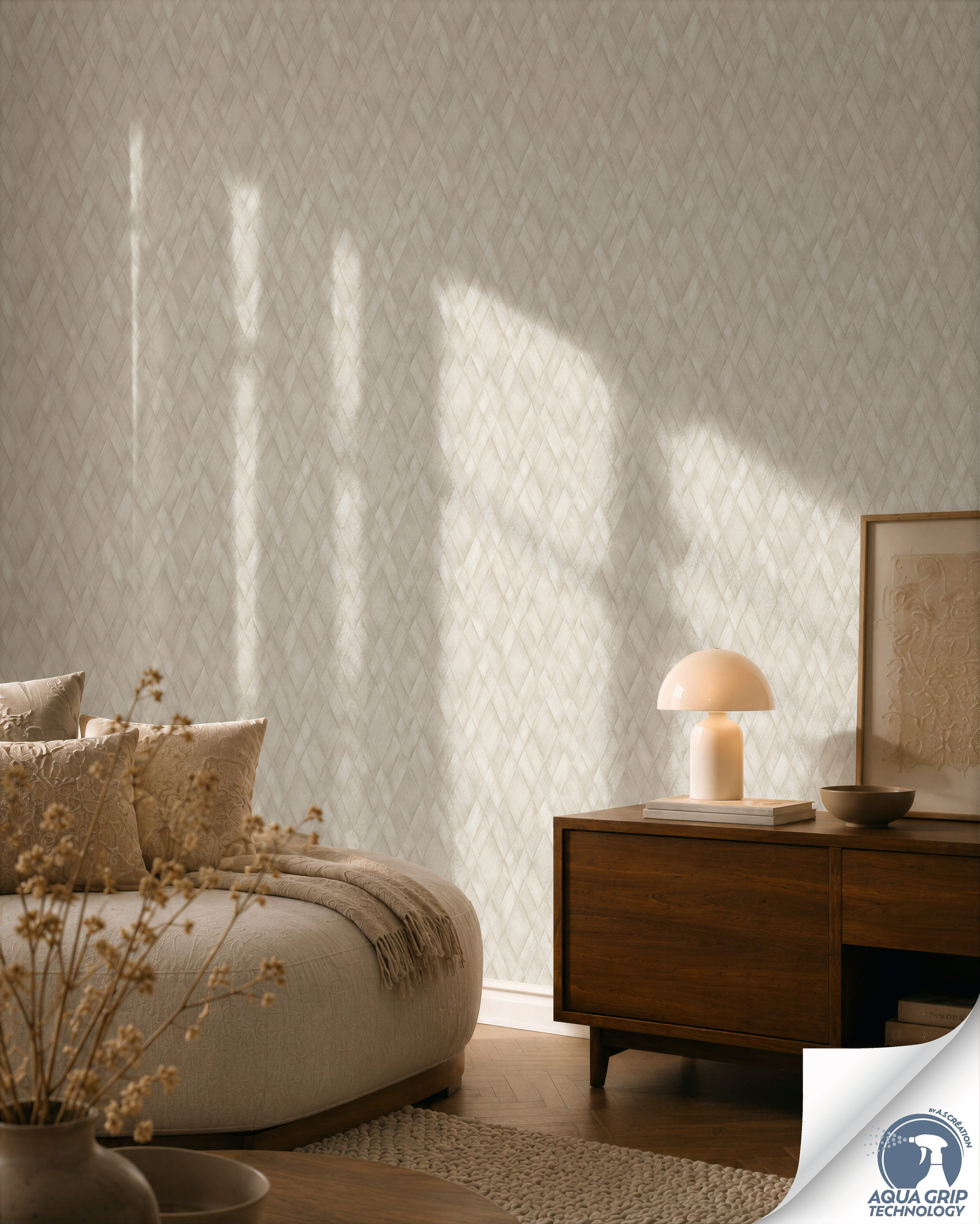 AS Vliestapete Cosiness Designdrop 2 3D-Optik Grau 793132