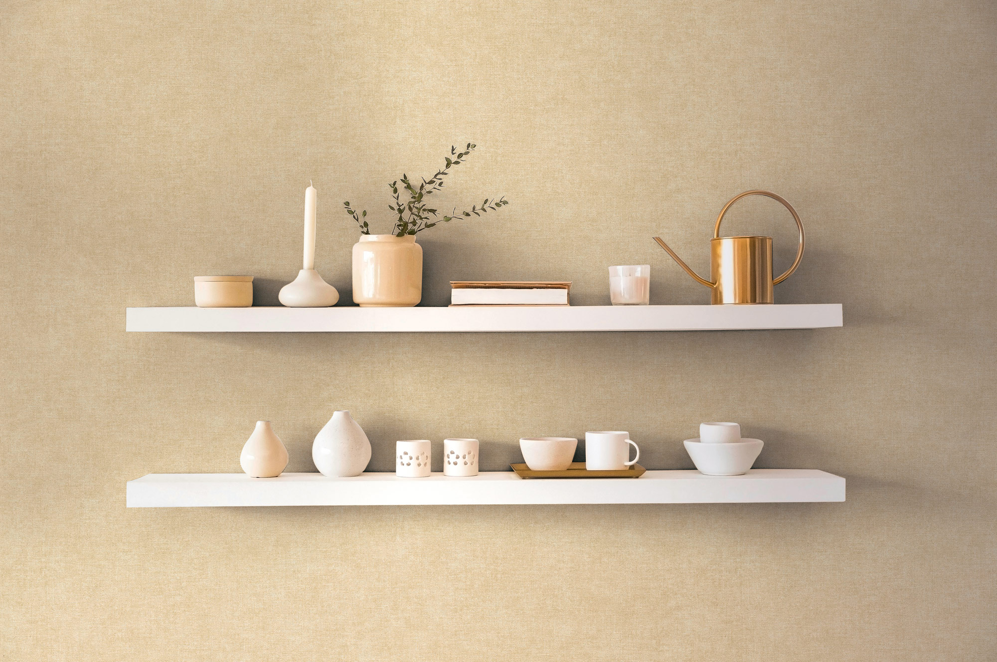 AS Vliestapete MS Hot Spots Unis Beige 395655