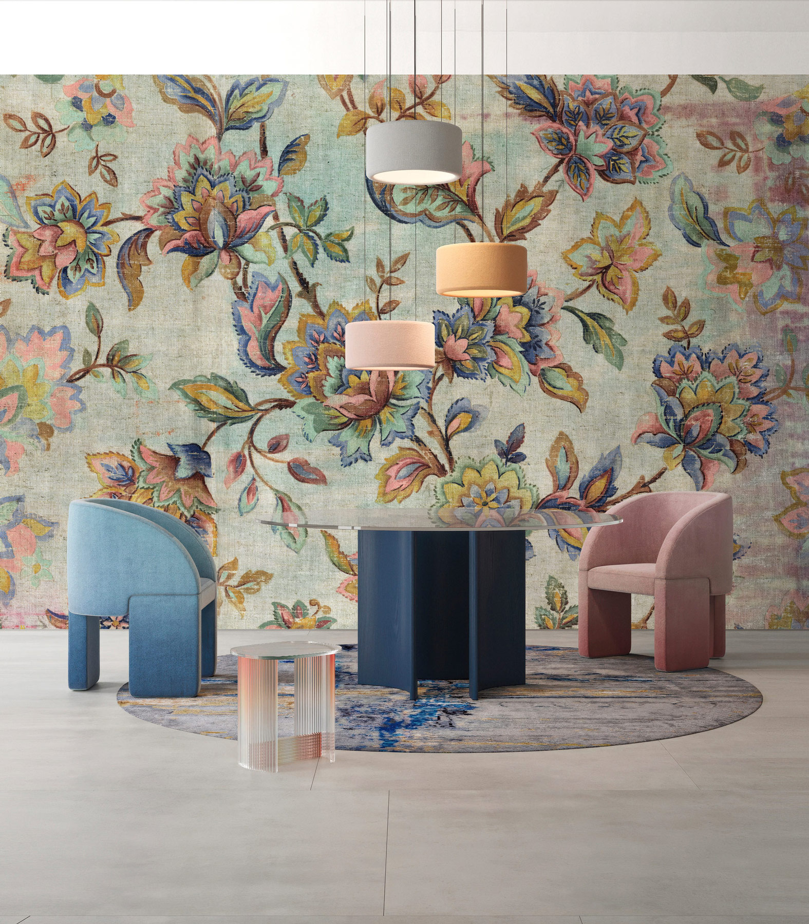 AS Fototapete Walls by Patel 5 Blumen Hellblau DD134555