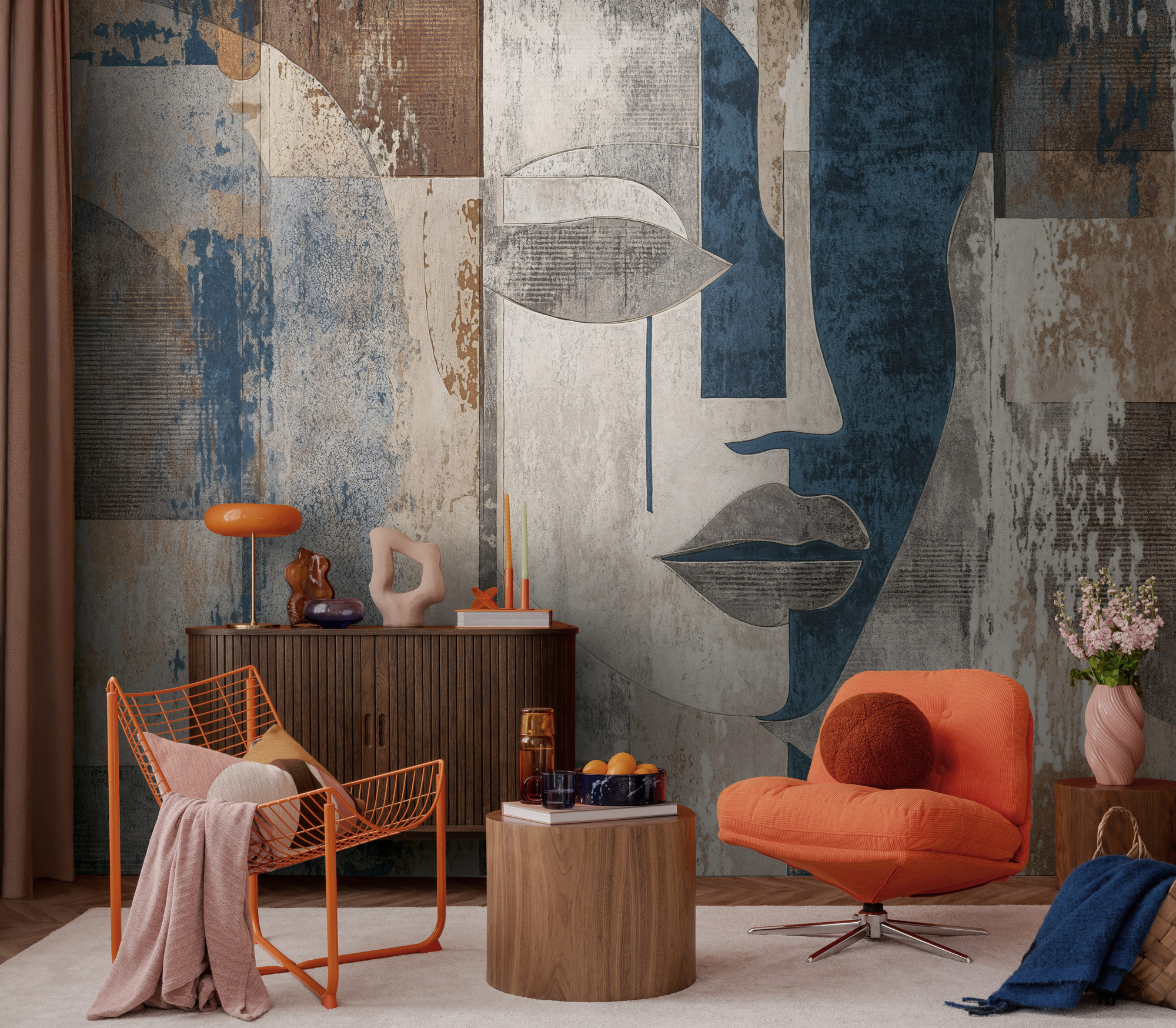 AS Fototapete The Wall 4 Abstrakt Blau 792472