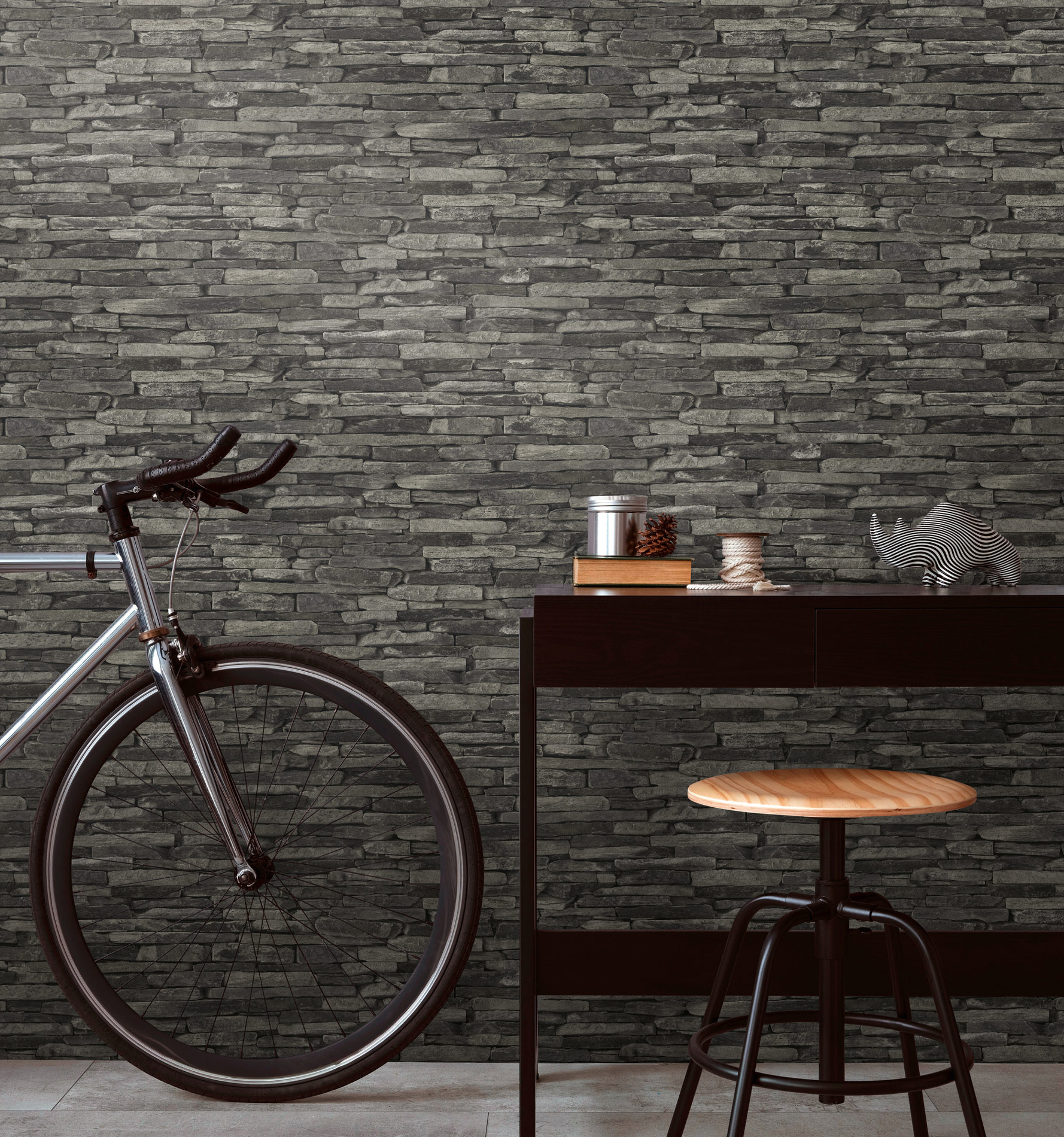 AS Vliestapete Elements 2 Steintapete Grau 914224